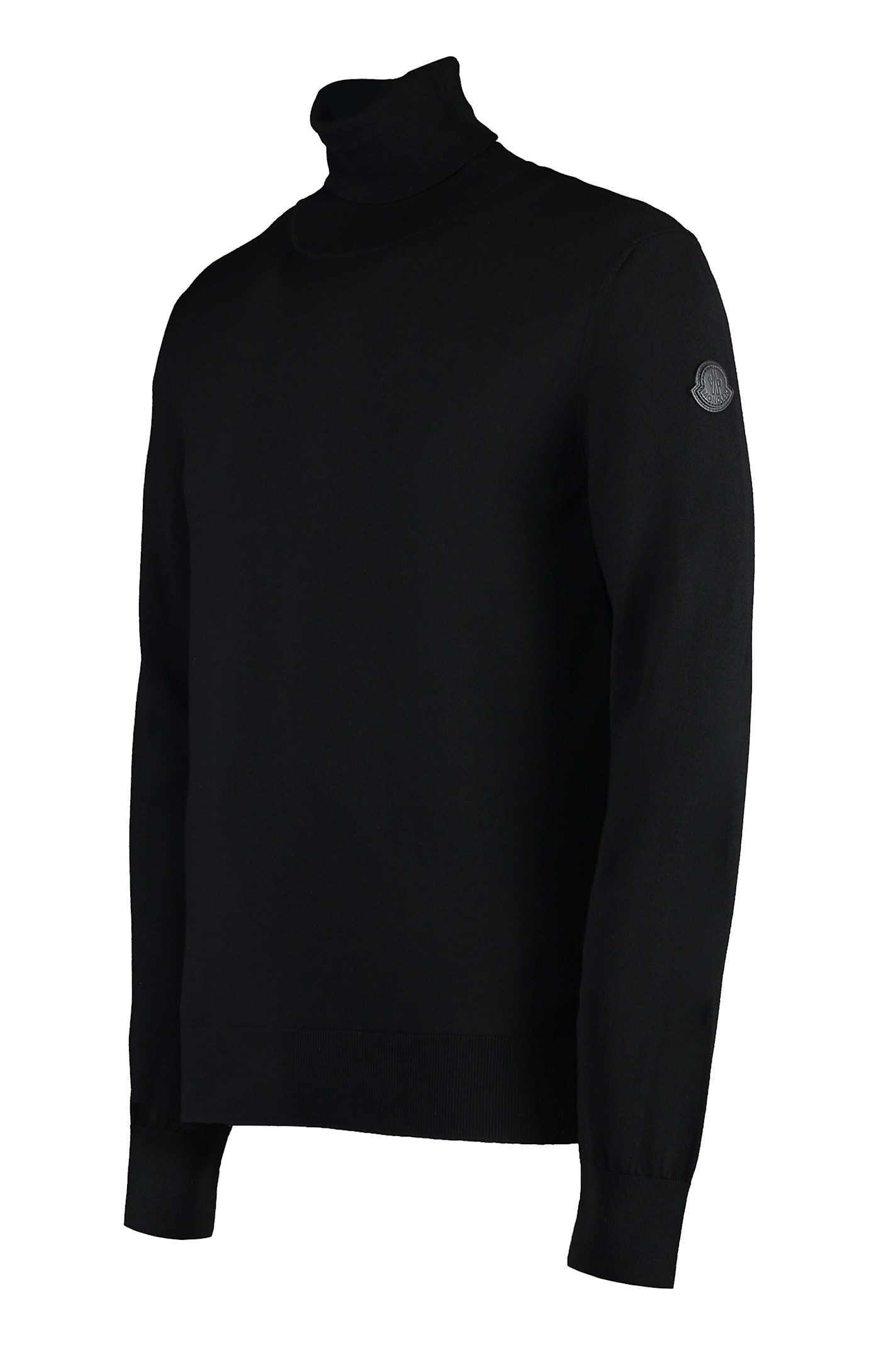 Moncler Men's Virgin Wool Turtleneck Sweater In Black
