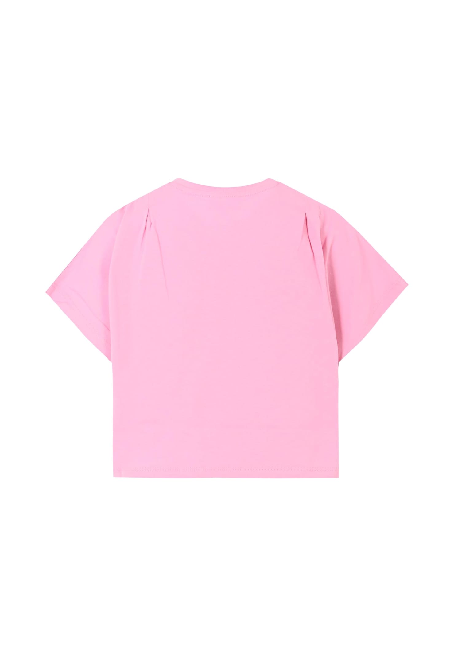 Kenzo Pink Crop T-shirt For Girl With Logo In Pink