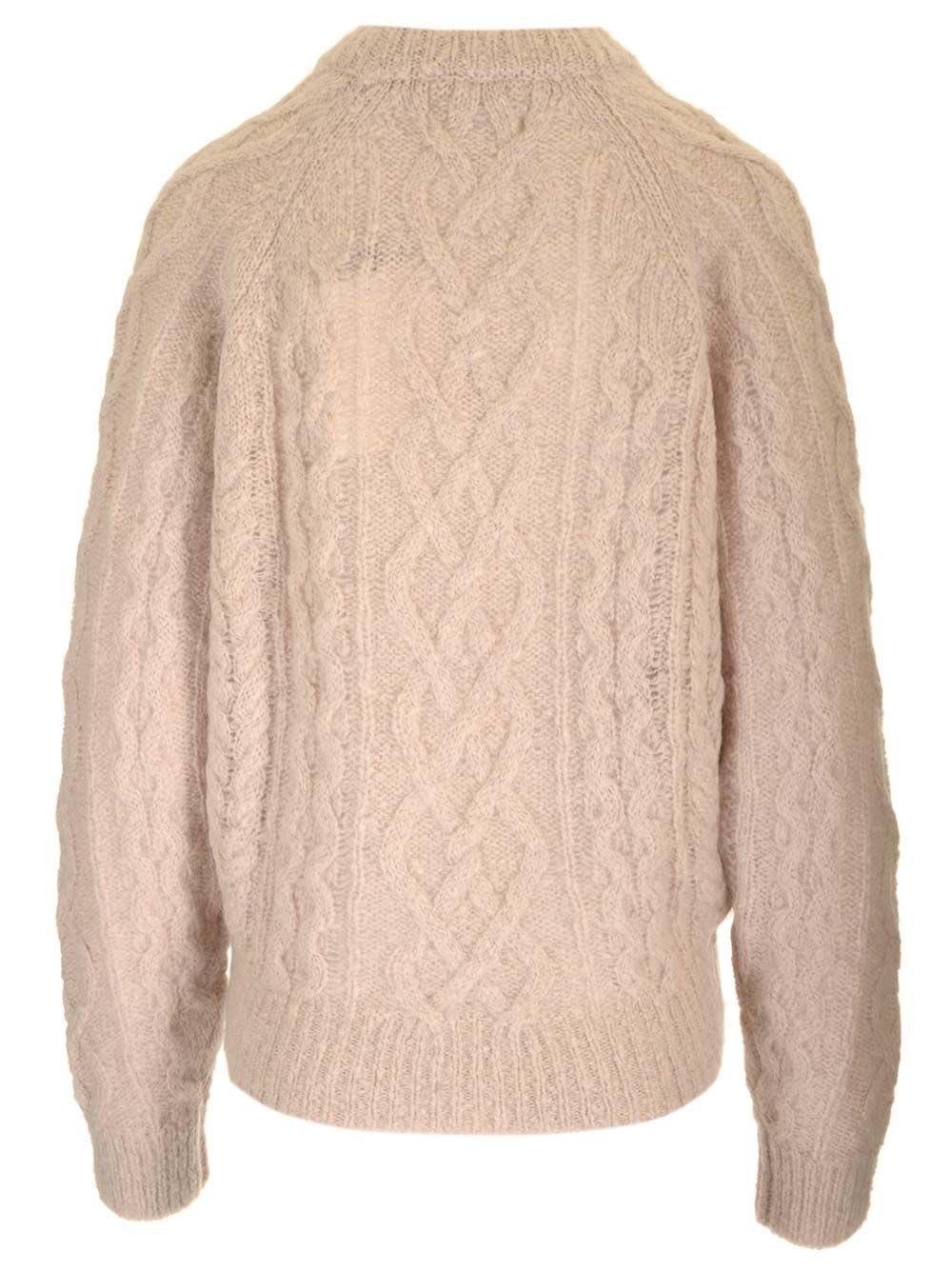 Isabel Marant Étoile Elka Cable Knit Wool Sweater In Rose