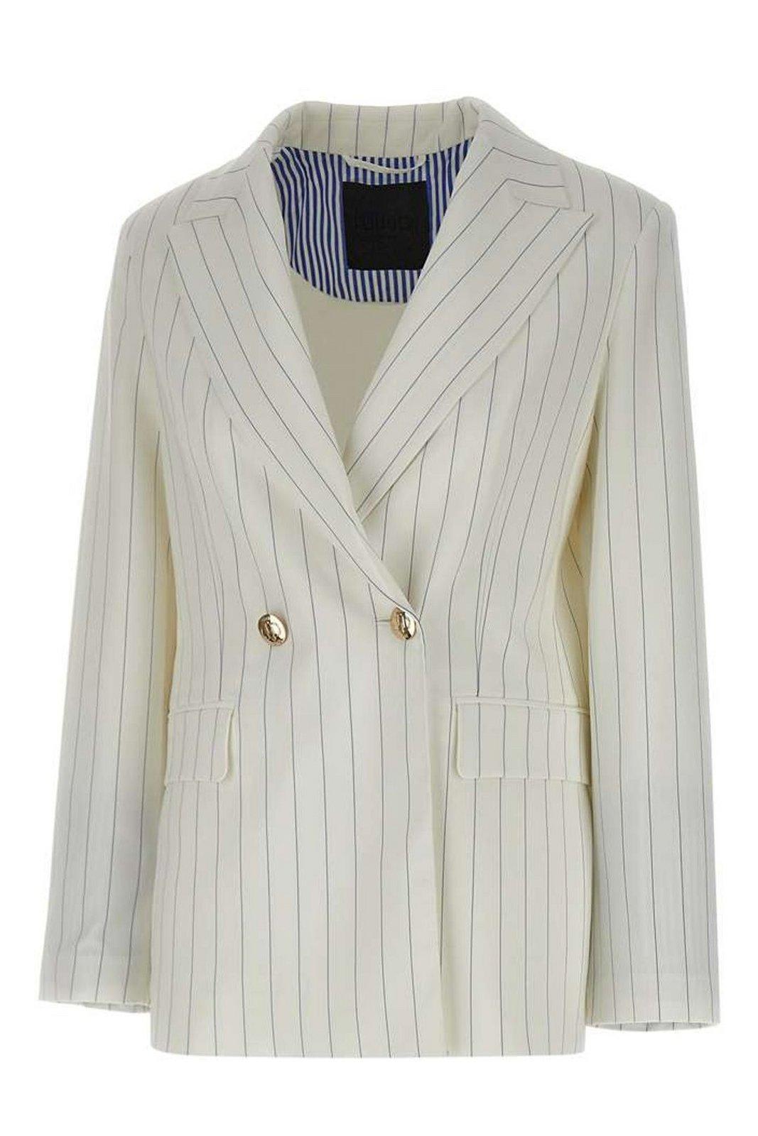Liu-Jo Double-breasted Pinstripe Blazer