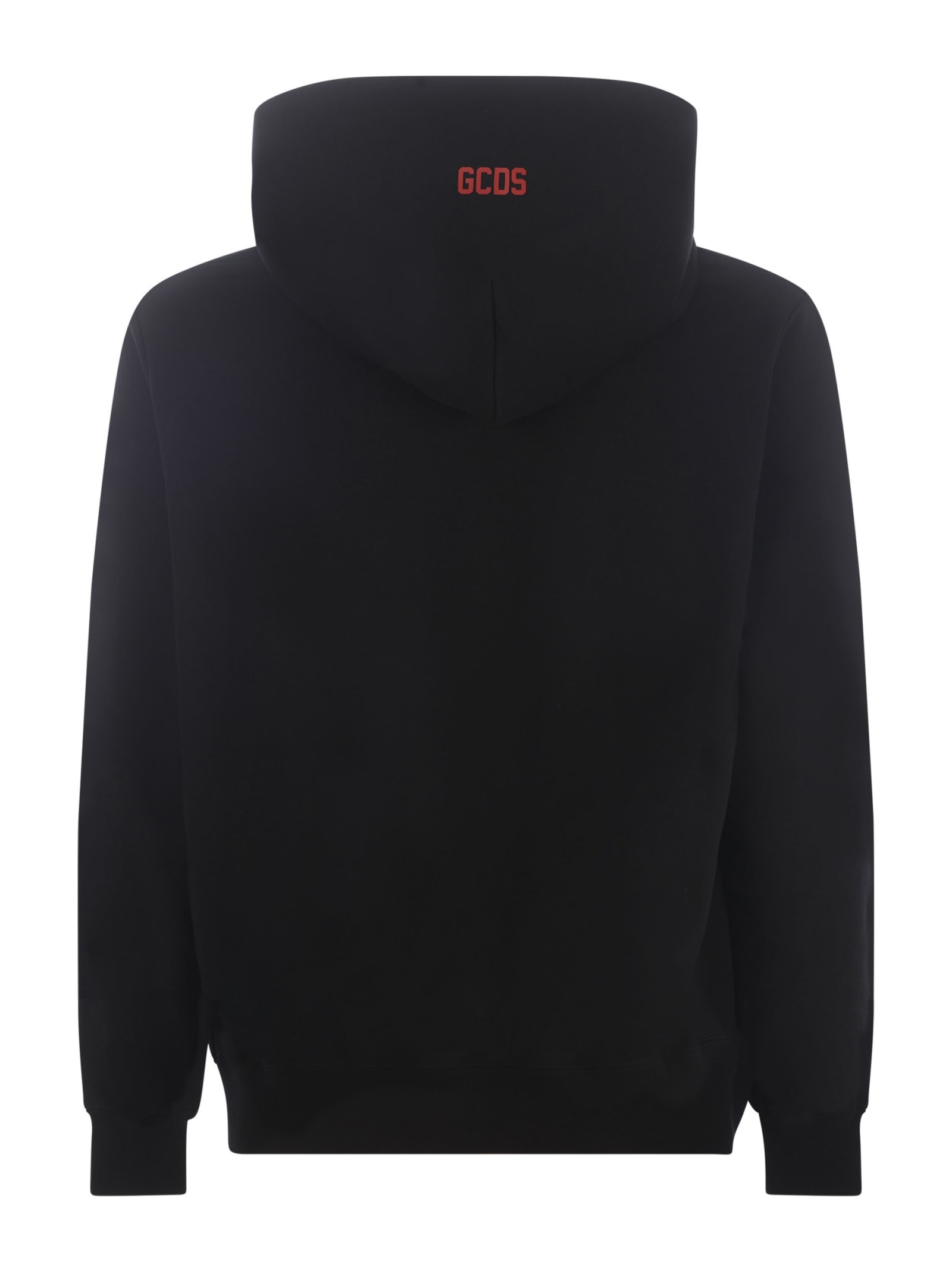 Shop Gcds Hooded Sweatshirt  Basic Logo In Cotton In Black