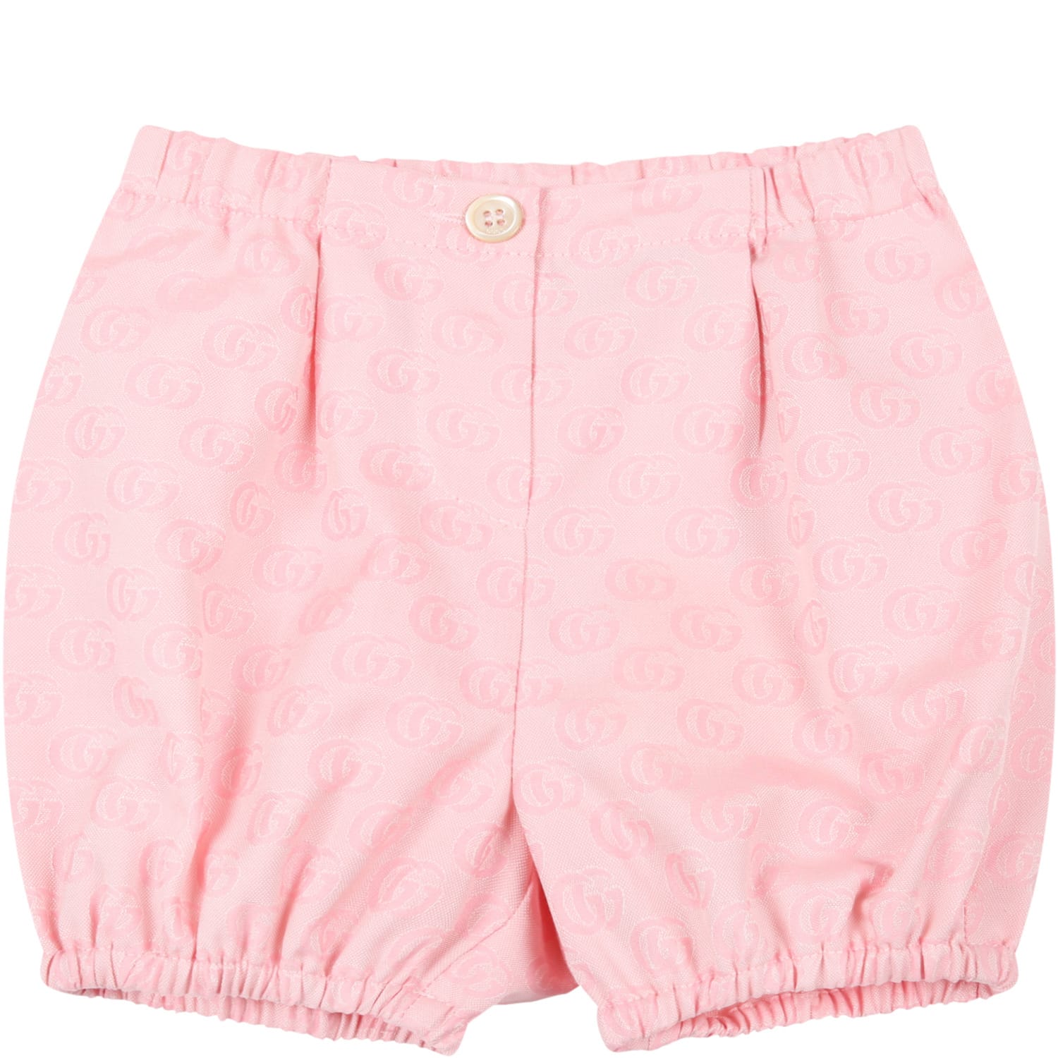 Gucci Pink Short For Baby Girl With Double Gg