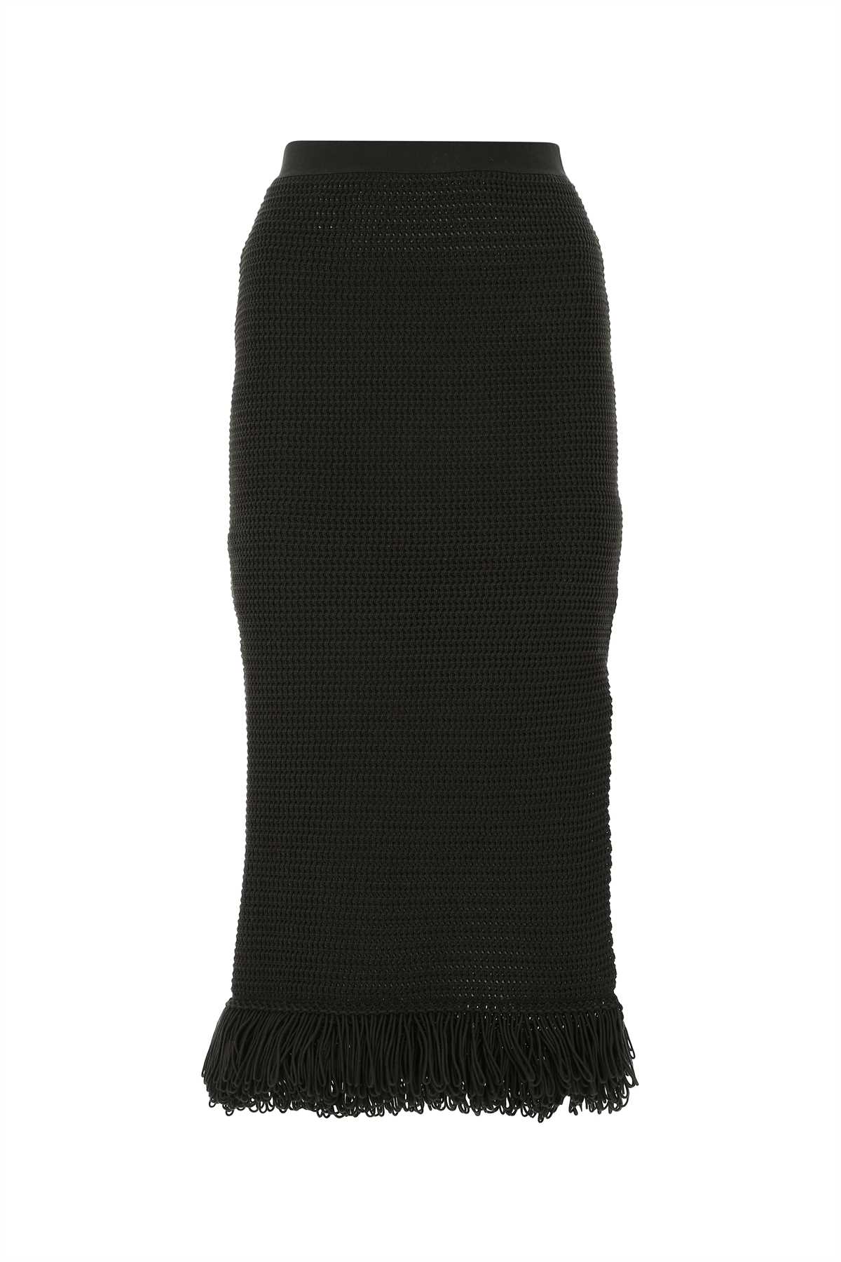 Shop Bottega Veneta Dark Brown Cotton Skirt In 2113