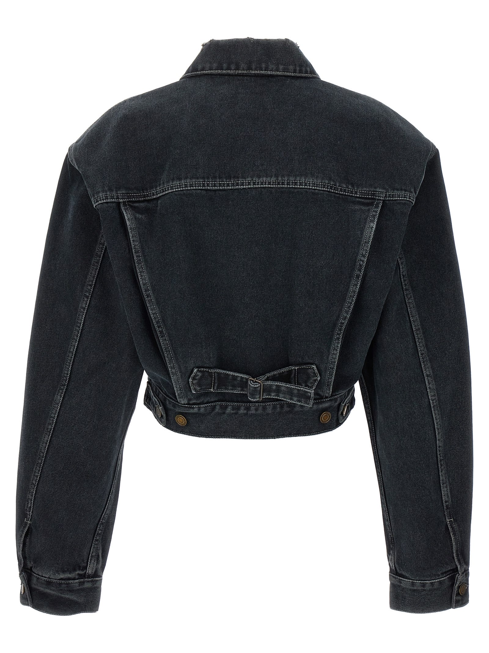 Shop Saint Laurent 80s Denim Jacket In Dark Blue Black