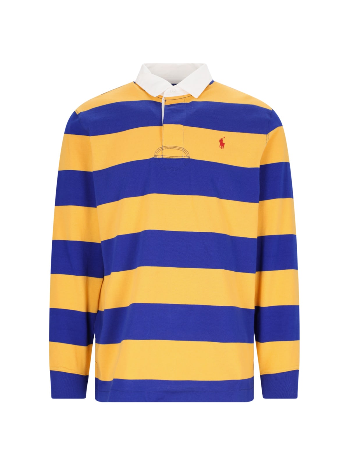 Shop Polo Ralph Lauren Striped Polo Shirt In Yellow