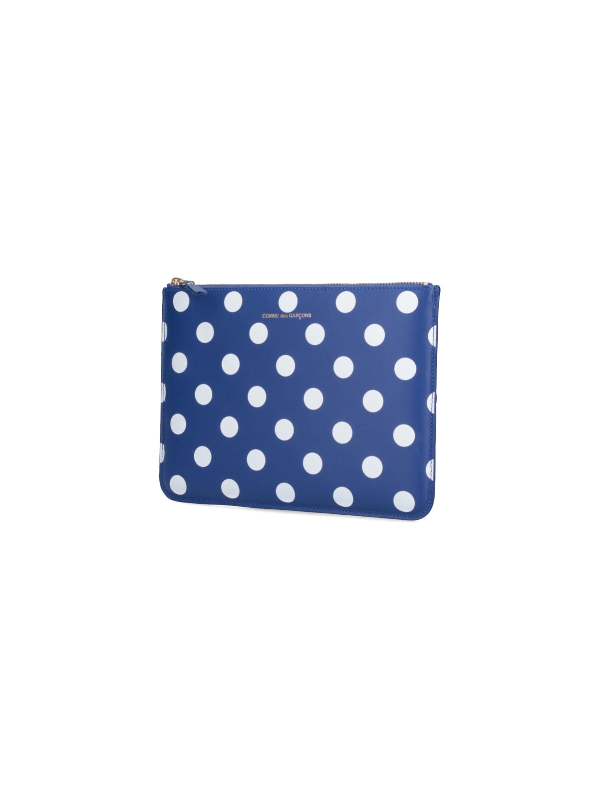 Shop Comme Des Garçons Polka Dot Zip Wallet In Blue