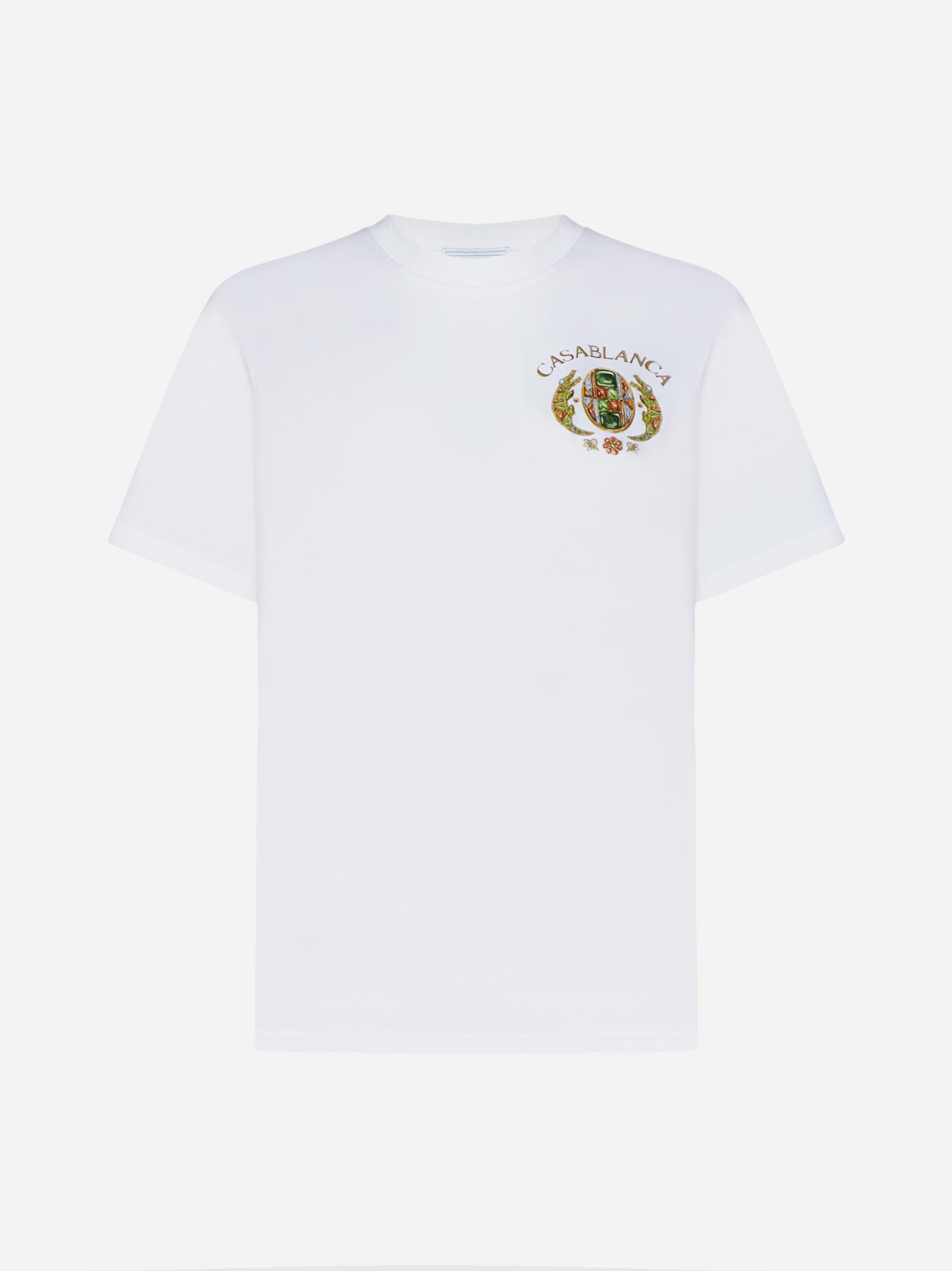 Casablanca Joyaux Dafrique Tennis Club Cotton T-shirt In Bianco