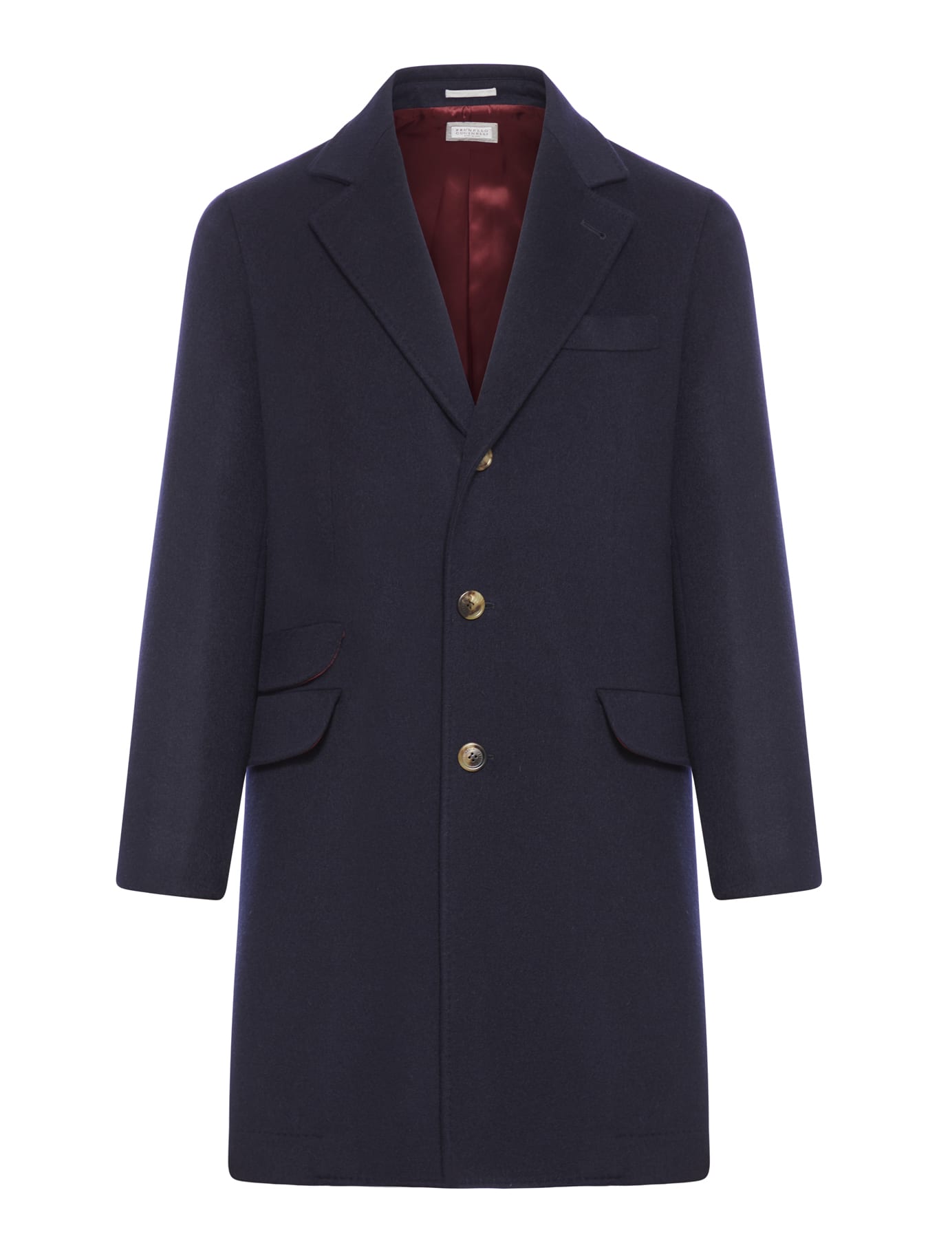 Shop Brunello Cucinelli Single-breasted Coat In Navy Antracite