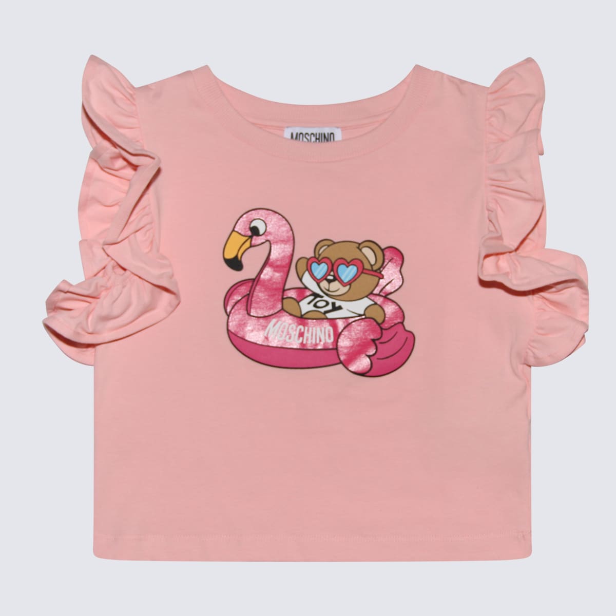 Shop Moschino Pink Multicolour Cotton Blend T-shirt In Rosa
