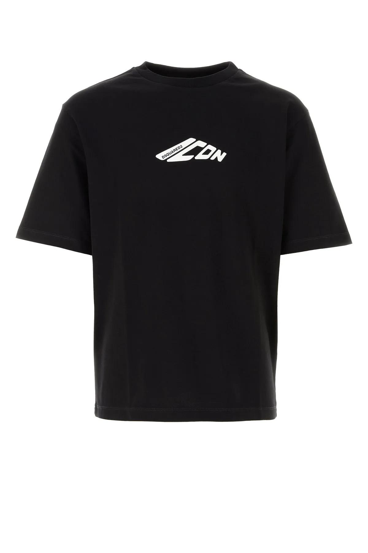 Shop Dsquared2 Black Cotton T-shirt