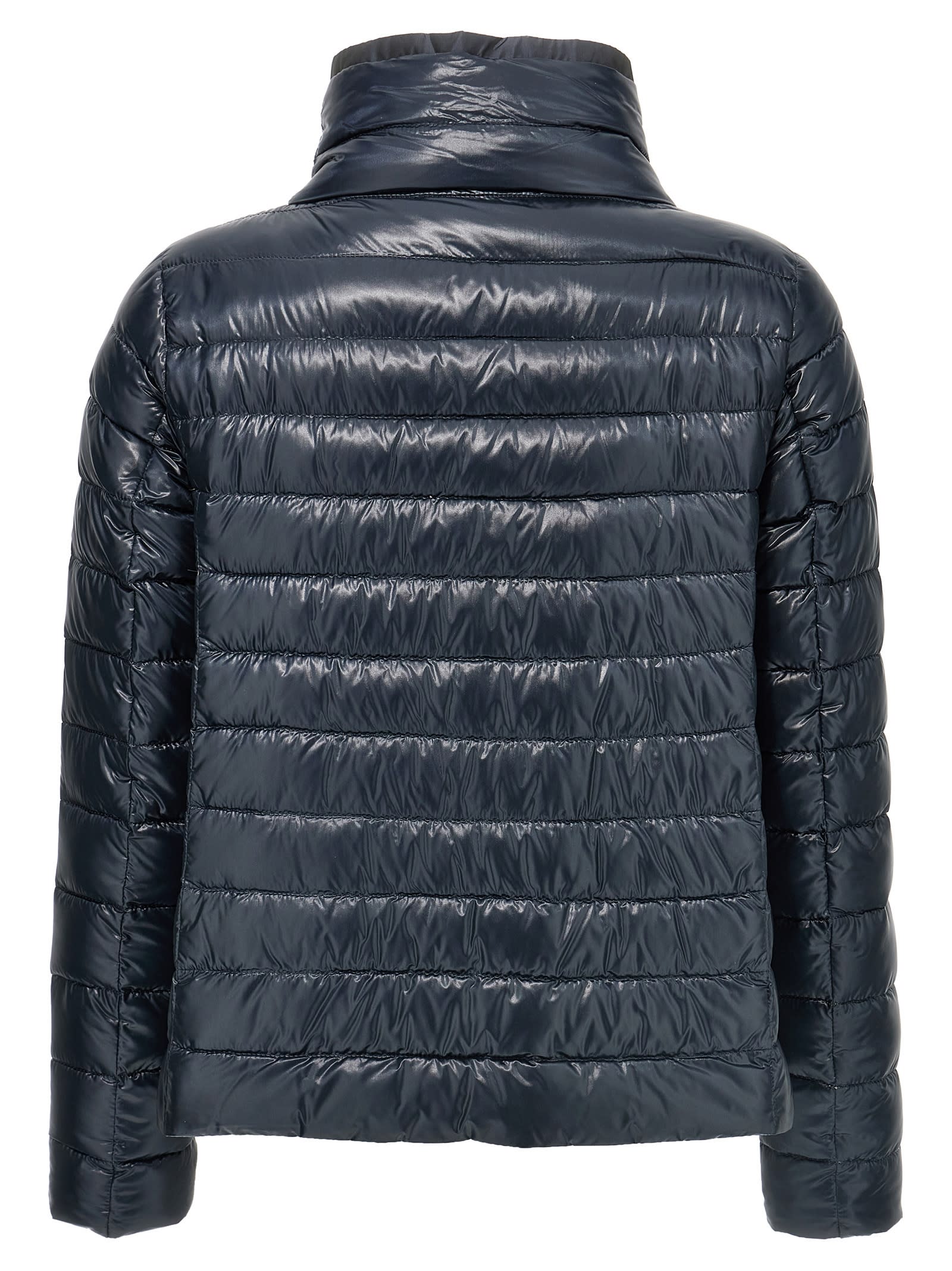 Herno Funnel Neck Reversible Puffer Jacket In Multicolor