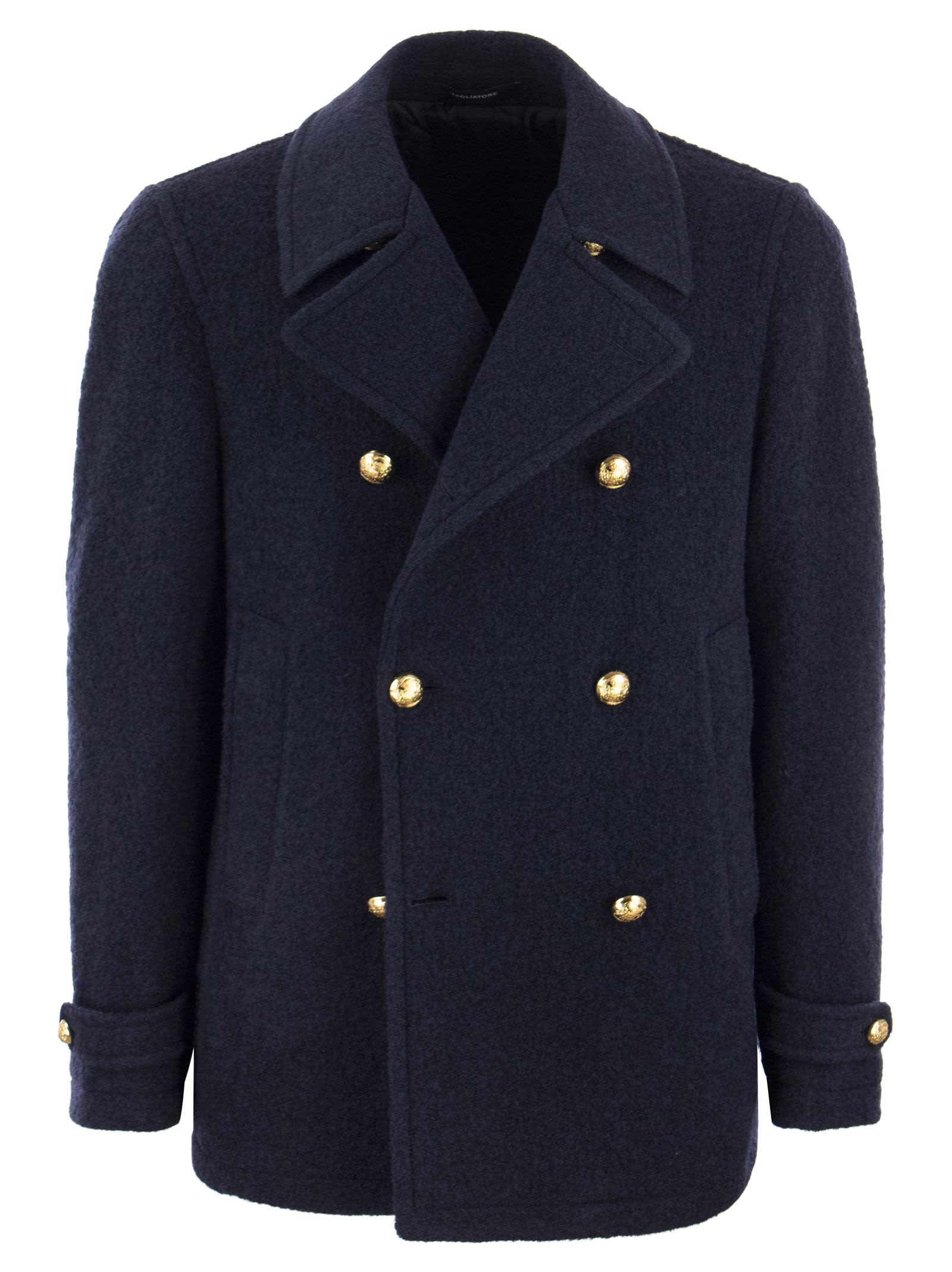 Shop Tagliatore Double-breasted Coat In Navy Blue