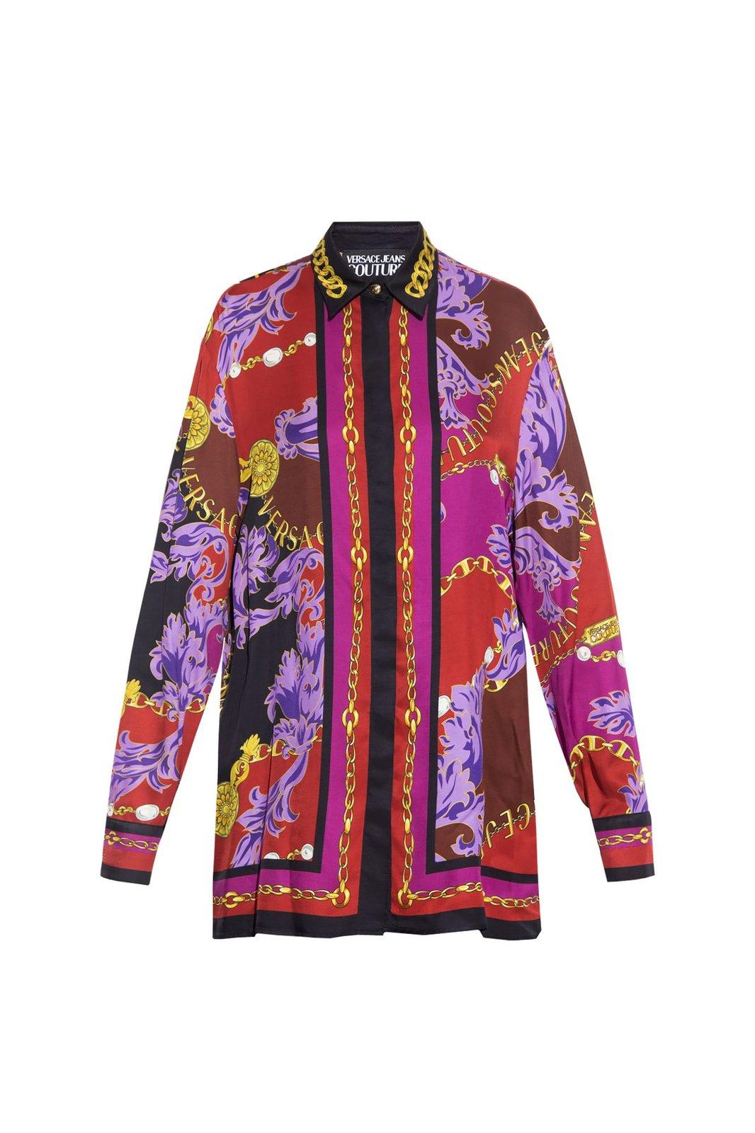VERSACE JEANS COUTURE CHAIN COUTURE PRINT LONG-SLEEVED SHIRT