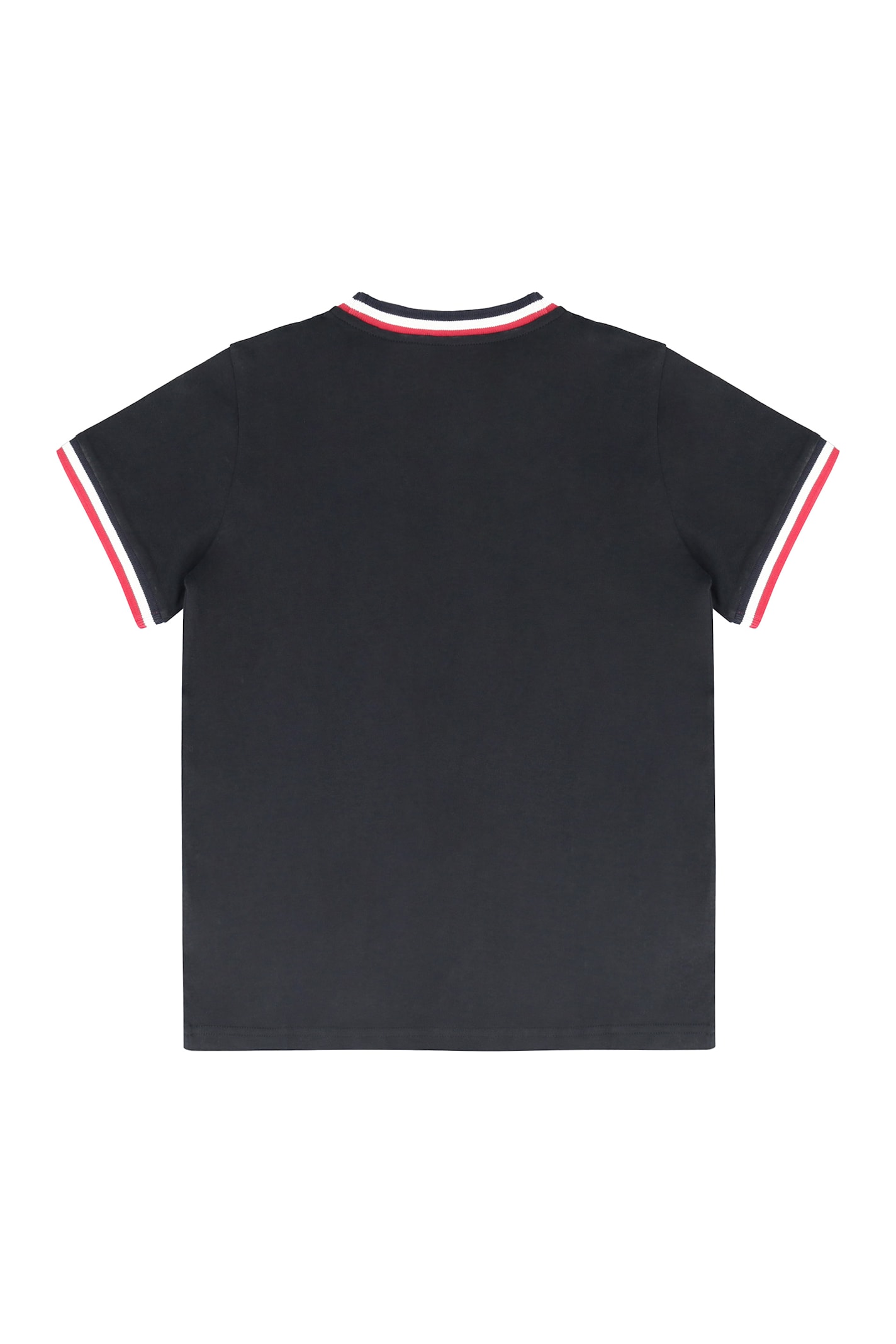 Moncler Tricolor Logo Patch T-shirt In Black
