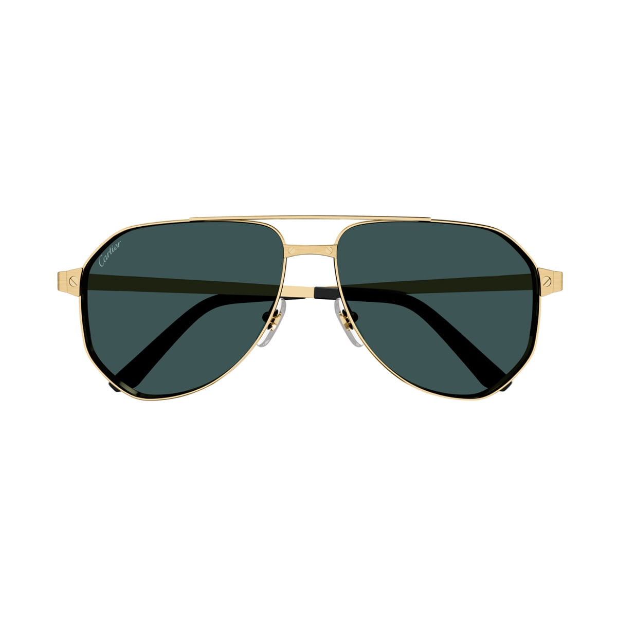 Shop Cartier Ct0461s Santos De  003 Gold Sunglasses In Oro