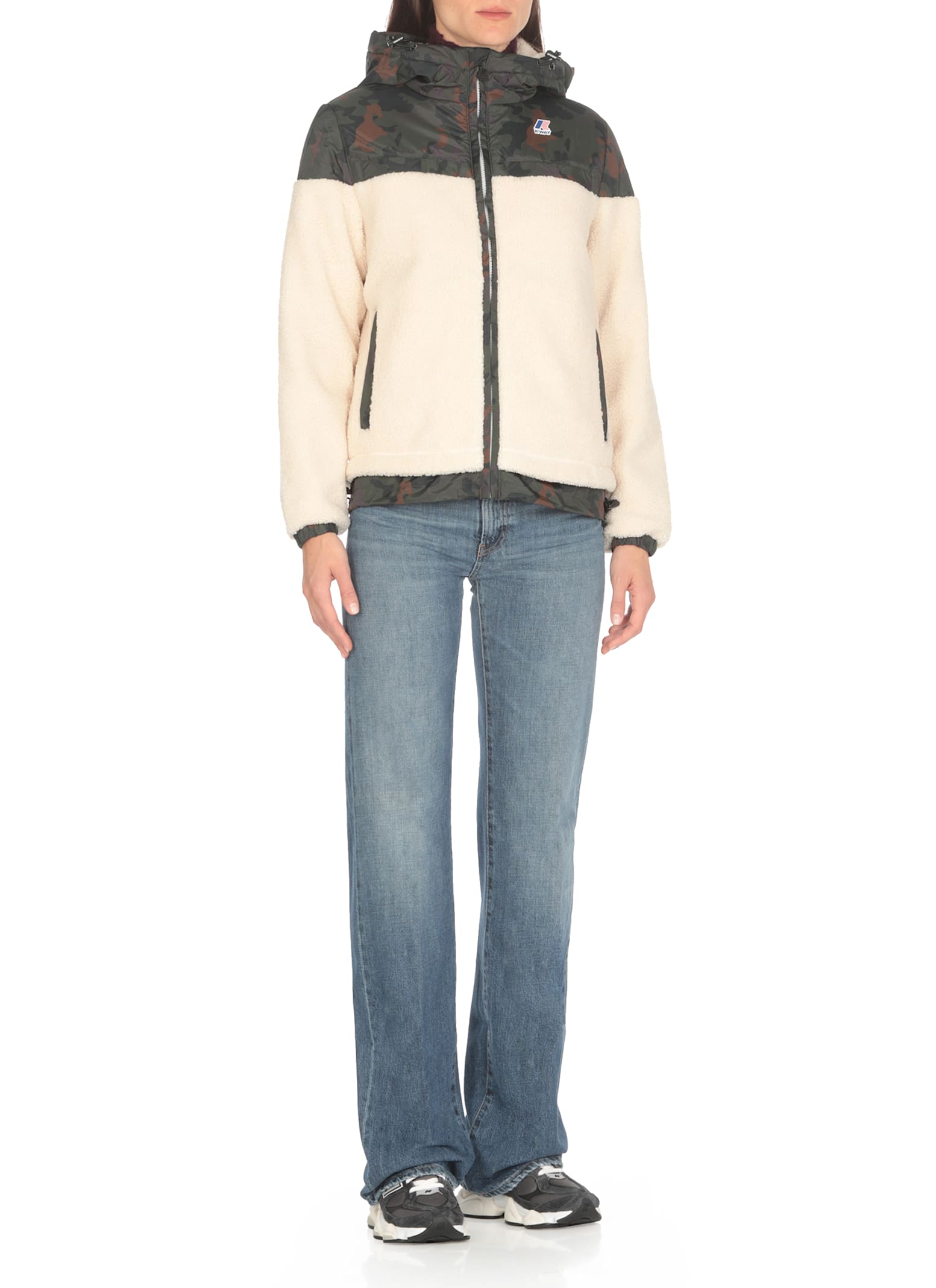 Shop K-way Neige Jacket In Ivory