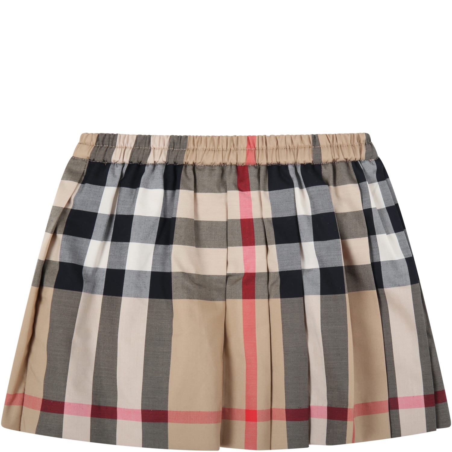 Burberry Beige Skirt For Baby Girl With Check Vintage