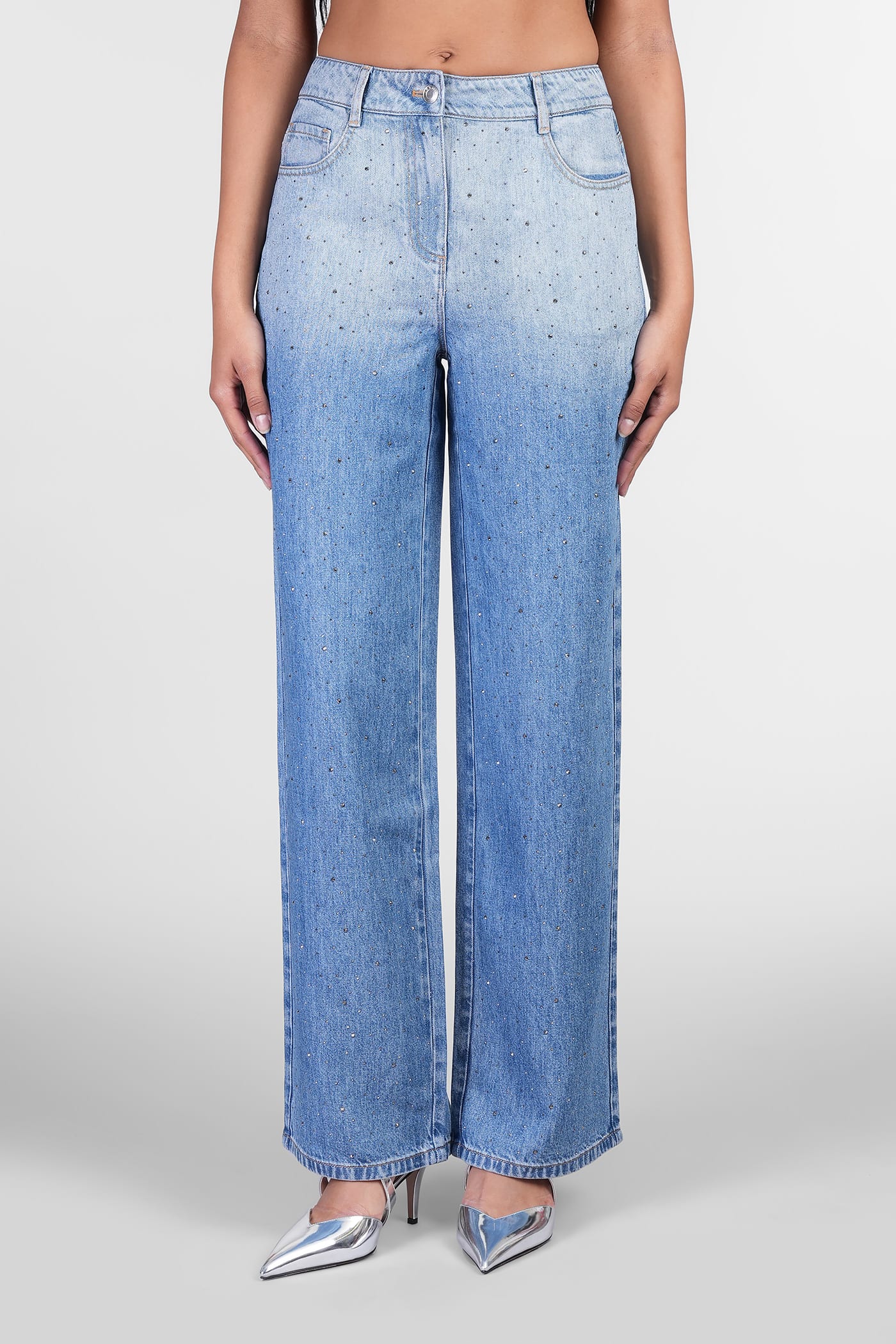 Naiya Jeans In Blue Wool And Polyester