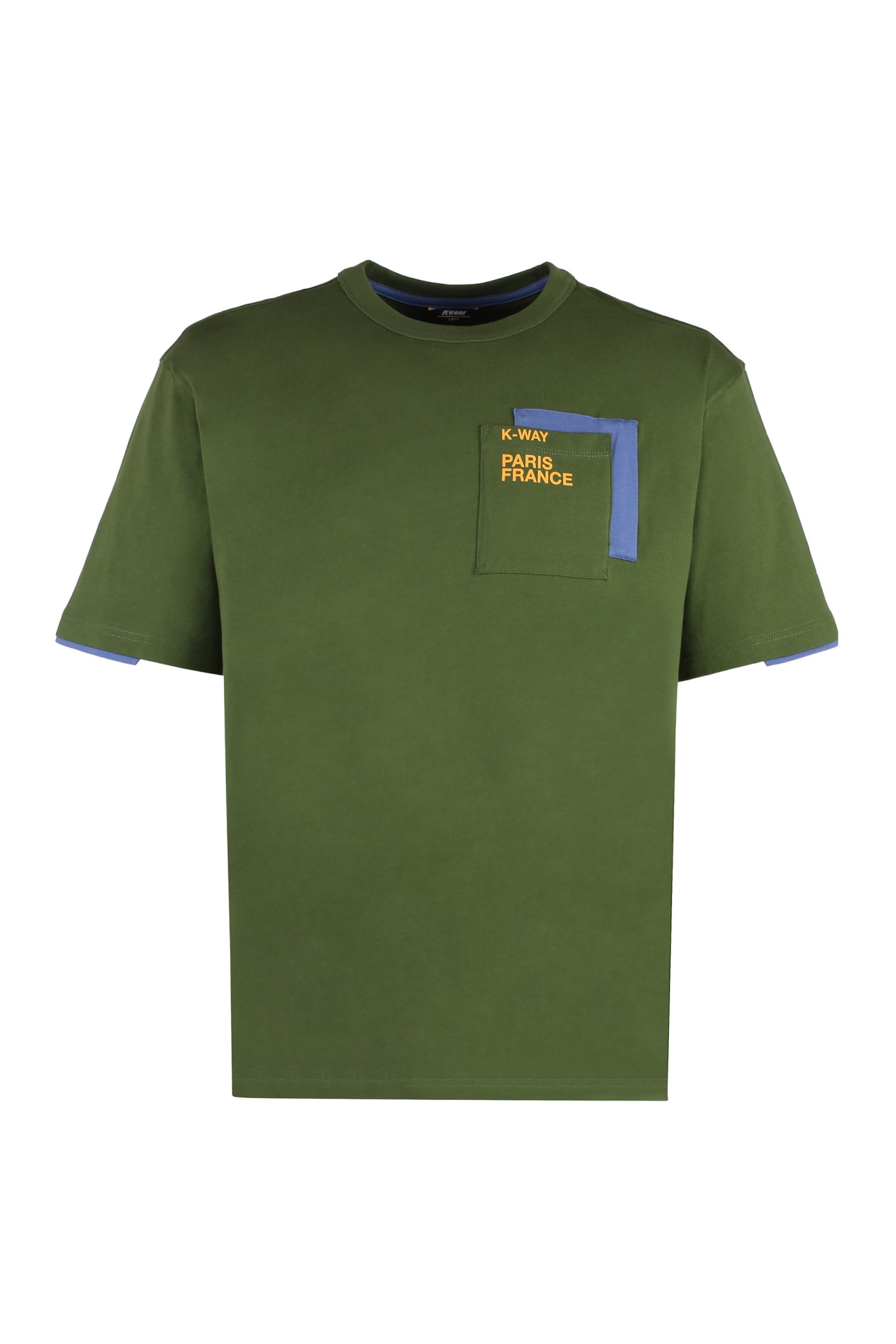 K-way Fantome Cotton Crew-neck T-shirt In Green