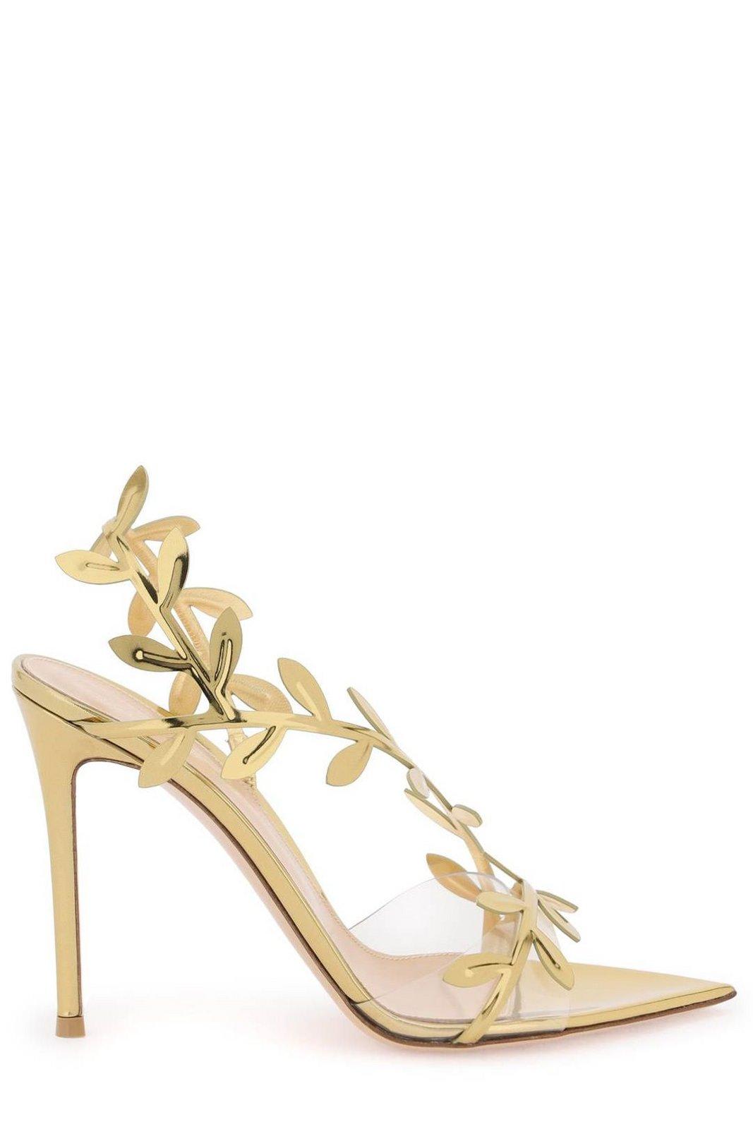 Flavia Leaf Motif Pointed-toe Sandals