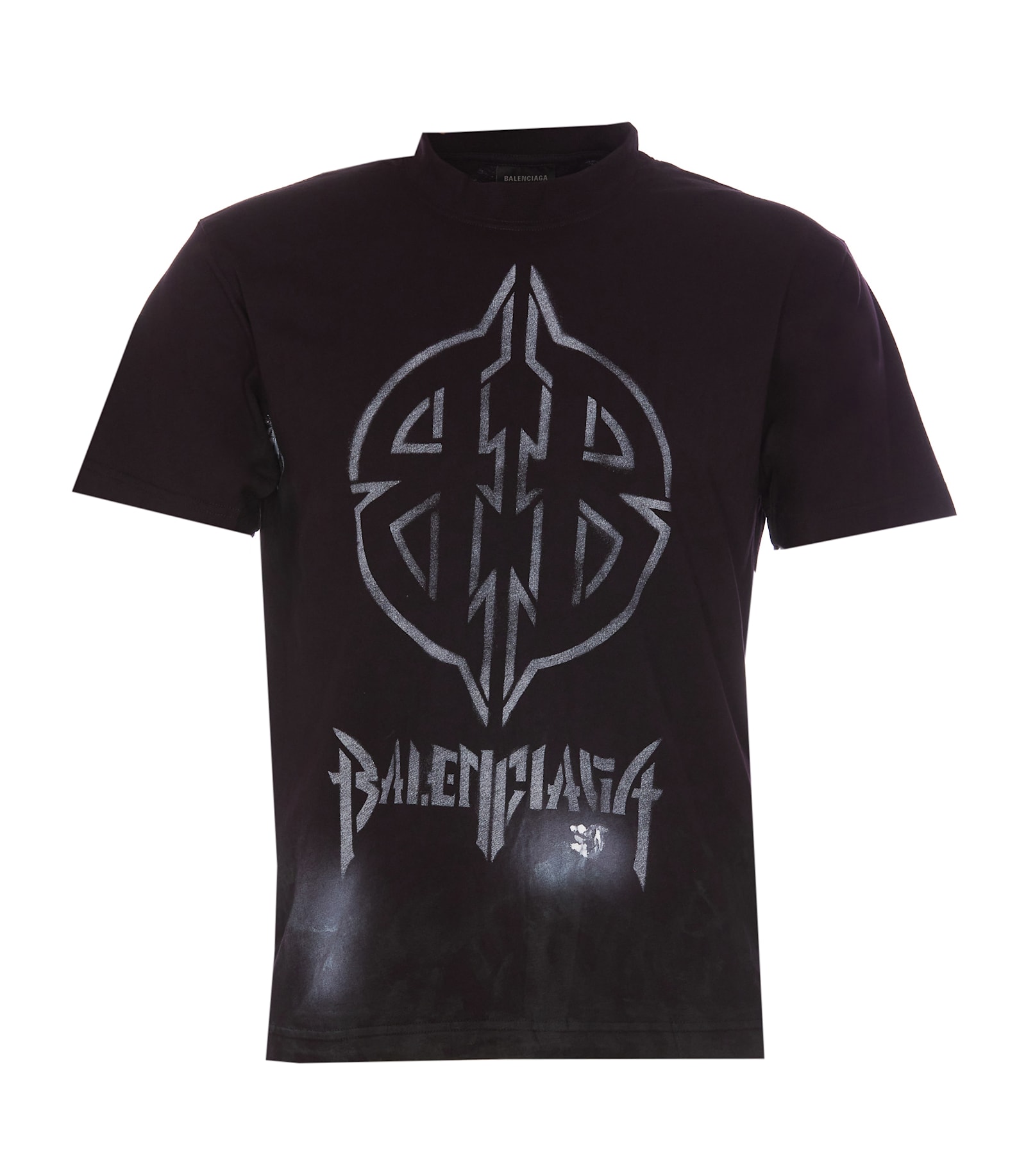 Shop Balenciaga Metal Bb Stencil T-shrit In Black