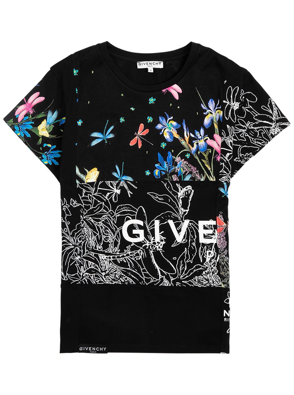 Givenchy Floral Printed Cotton T-shirt With Logo