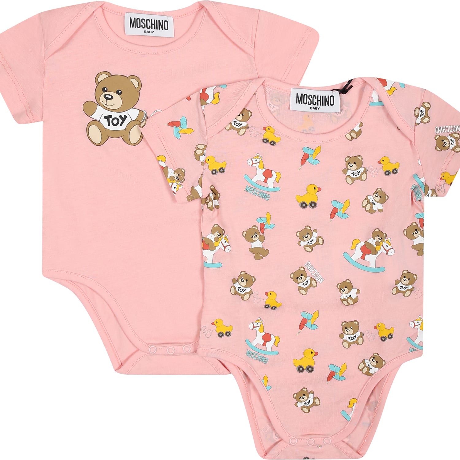 Moschino Pink Set For Baby Girl With Teddy Bear