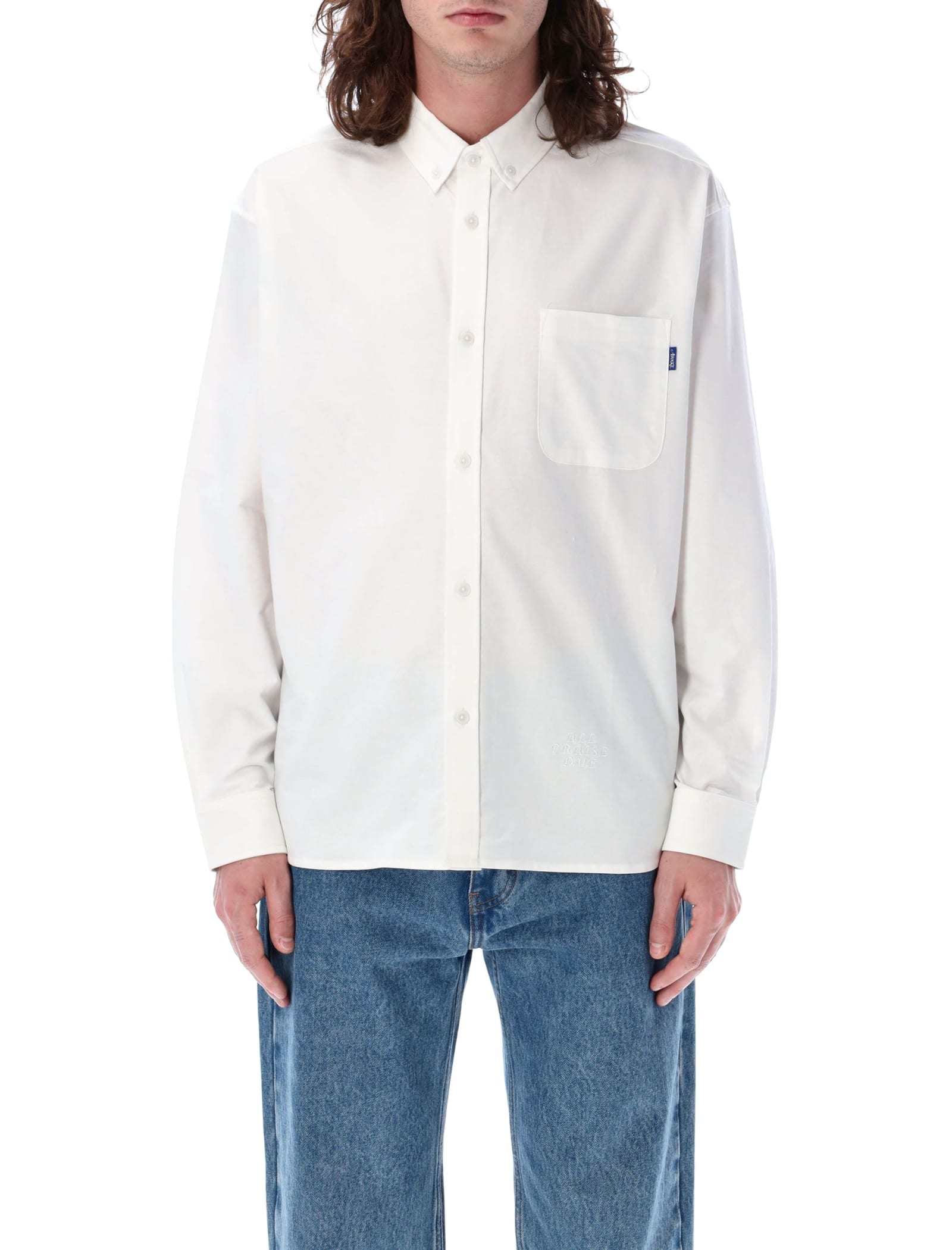Shop Awake Ny Embroidered Oxford Shirt In White
