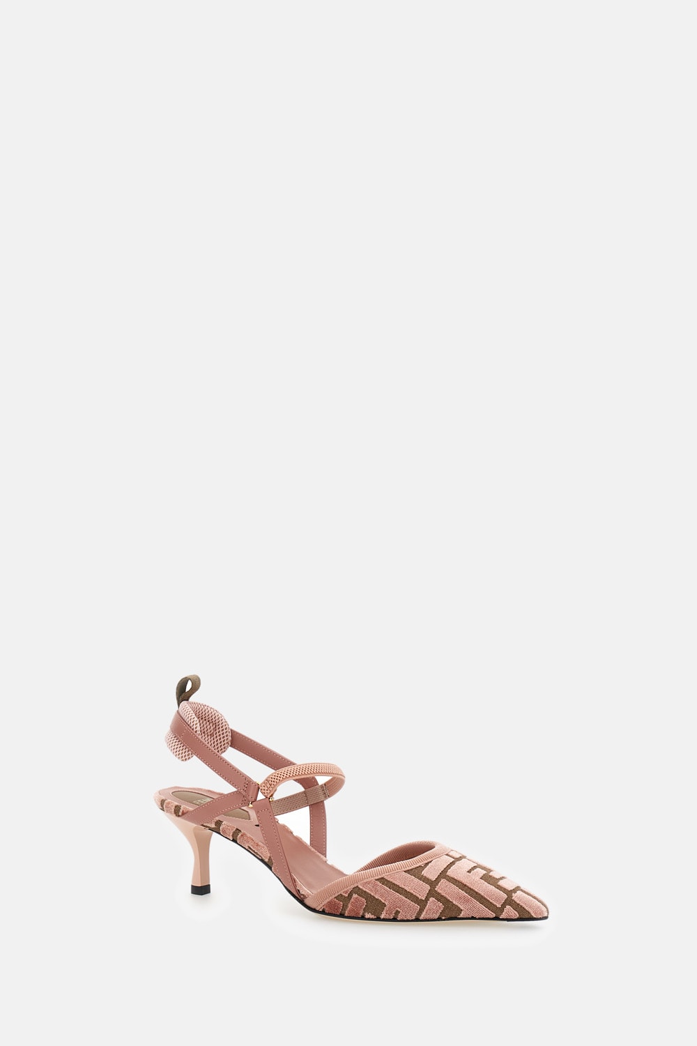 Fendi Pointed Toe Strappy Kitten Heel Pumps In Pink