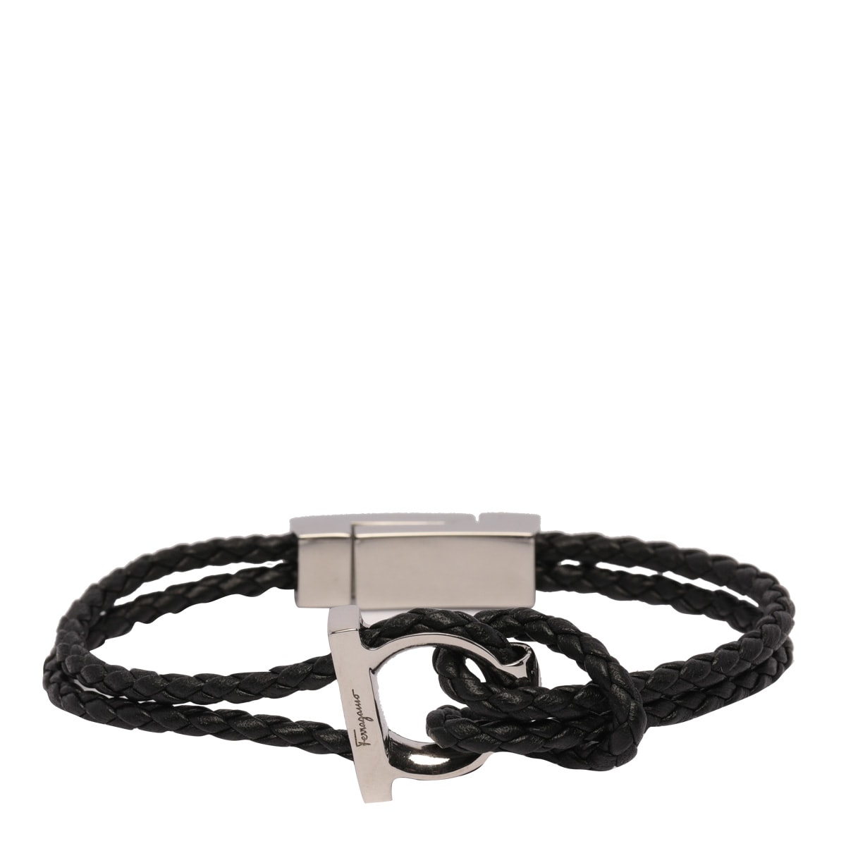 Shop Ferragamo Gancini Bracelet In Black