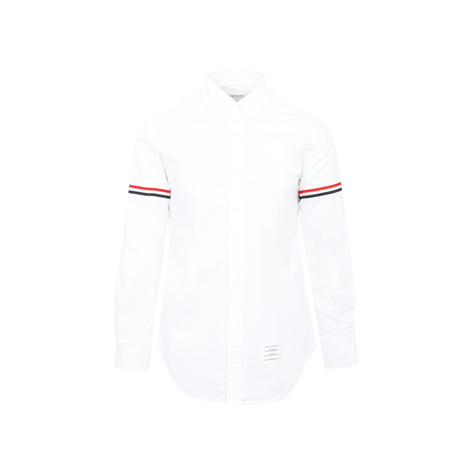 Shop Thom Browne Grosgrain Arm Band Oxford Shirt In White