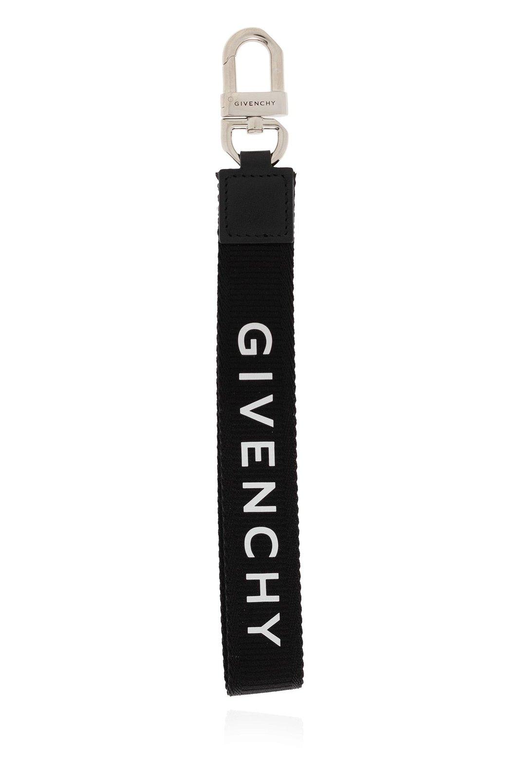 GIVENCHY CANVAS AND LEATHER KEYCHAIN