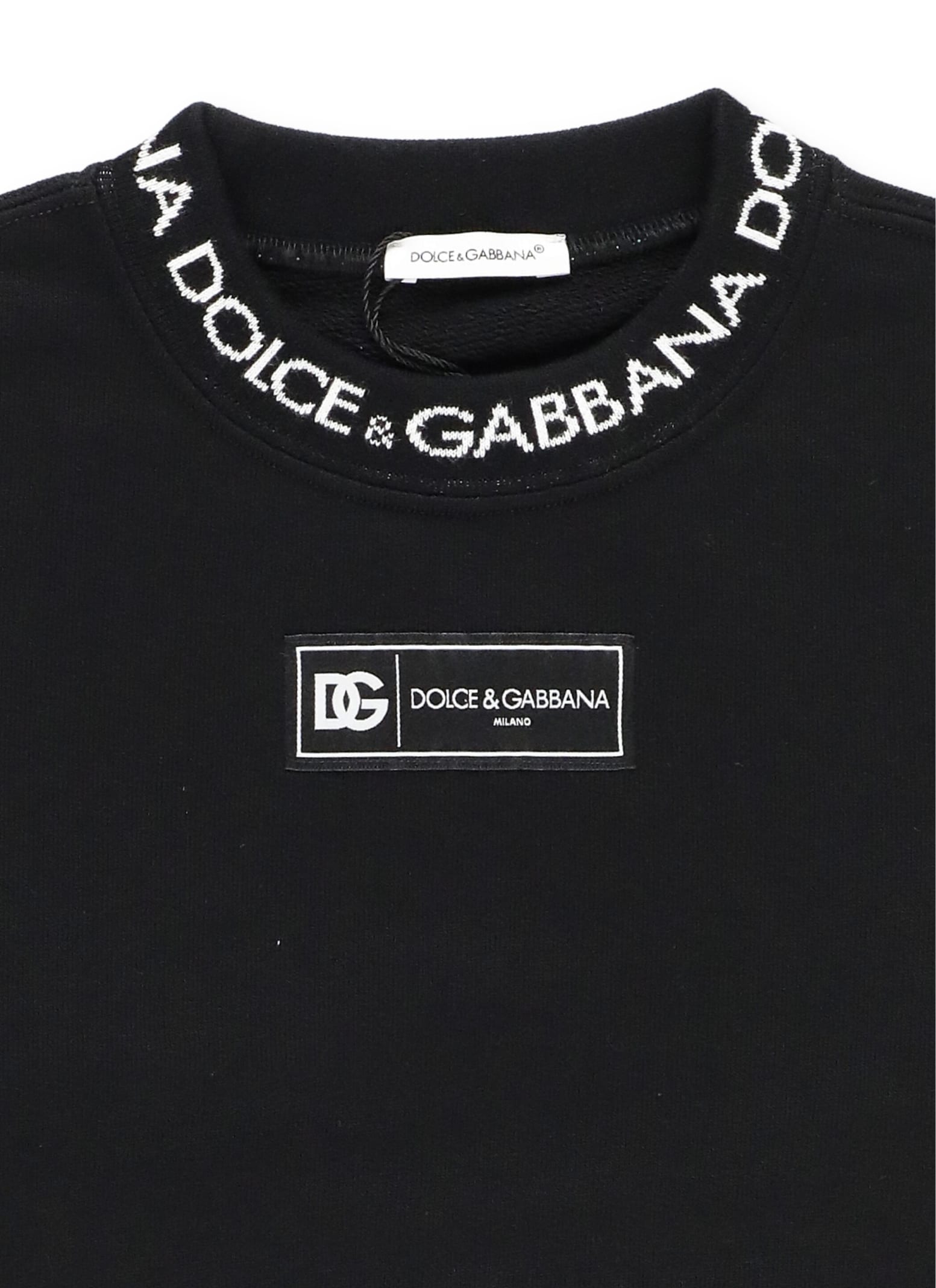Shop Dolce & Gabbana Cotton Sweatshirt In Nero