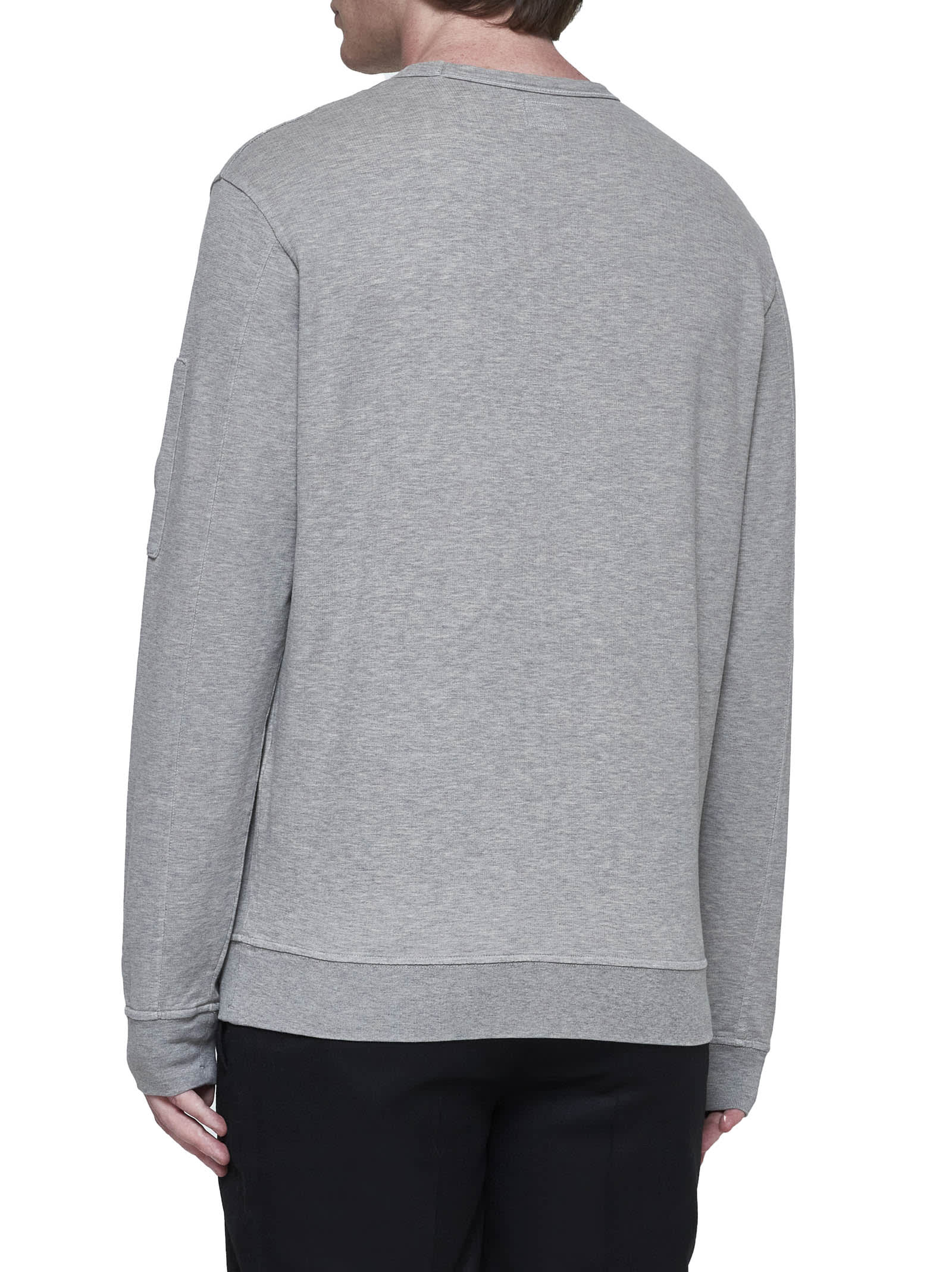 Shop C.p. Company Sweater In Greystone Melange