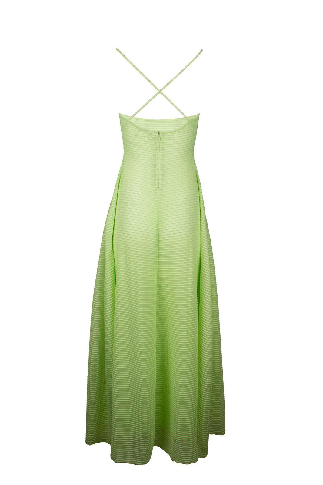 Shop Emporio Armani Ottoman-look Jersey Long Dress In Green