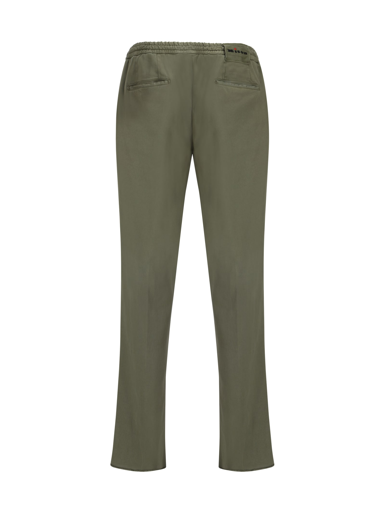 Shop Kiton Pants In Military Green