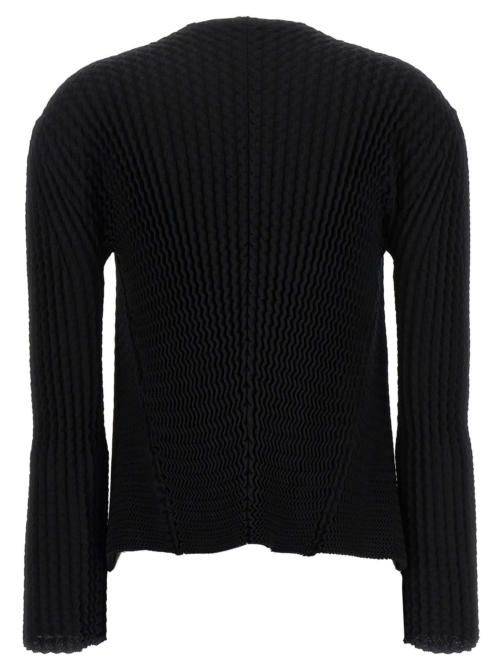 Issey Miyake Ribbed-detailing Open-front Jacket