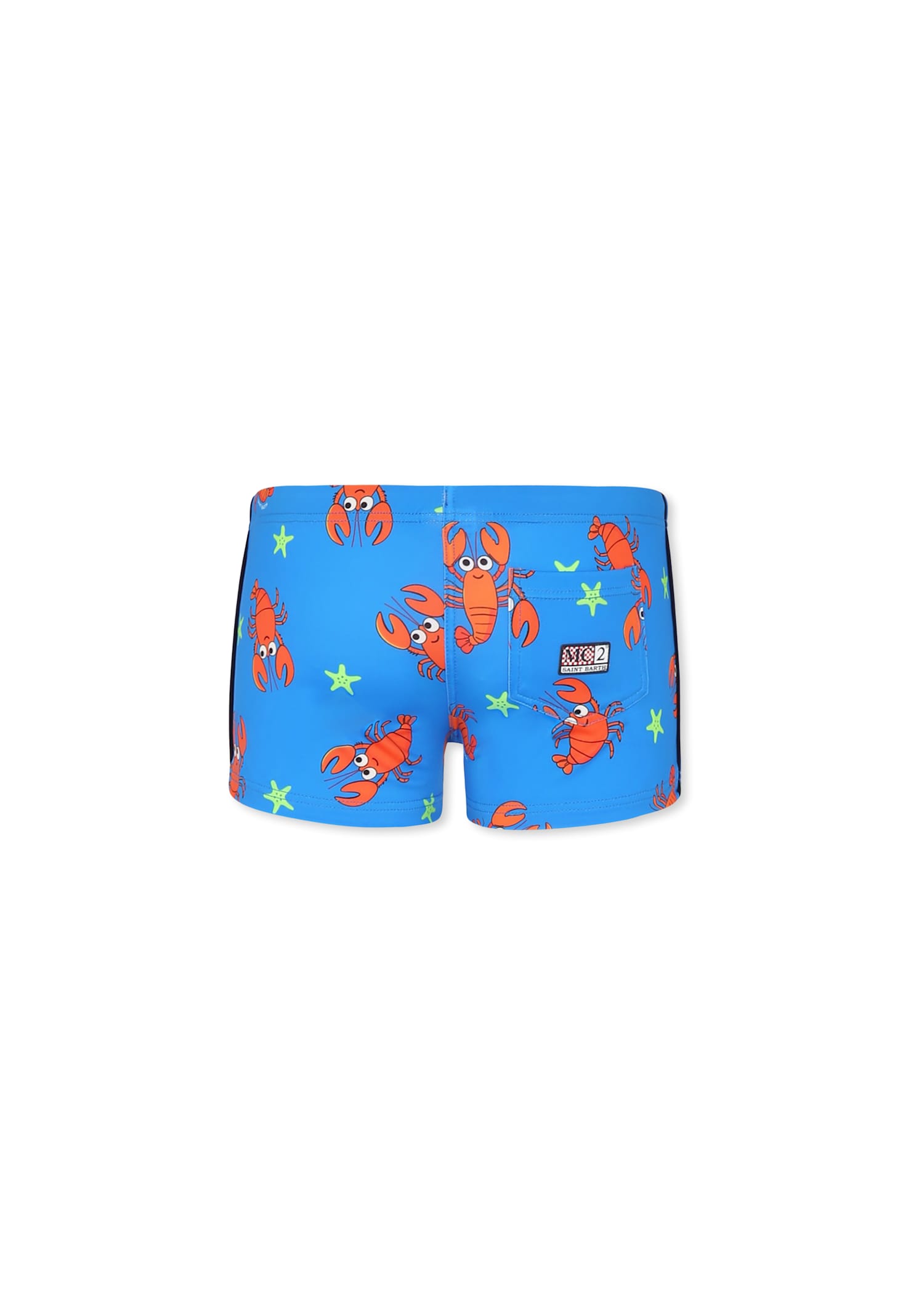 Mc2 Saint Barth Light Blue Swim Short For Boy With Lobster In Light Blue