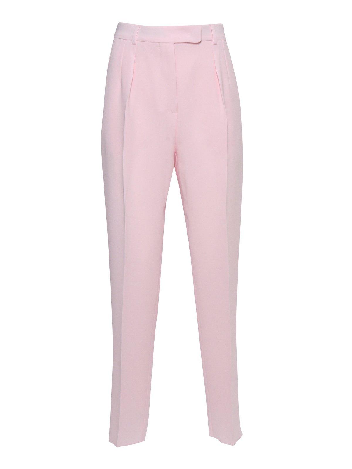 Shop Max Mara High Waist Straight Leg Pants In Pink