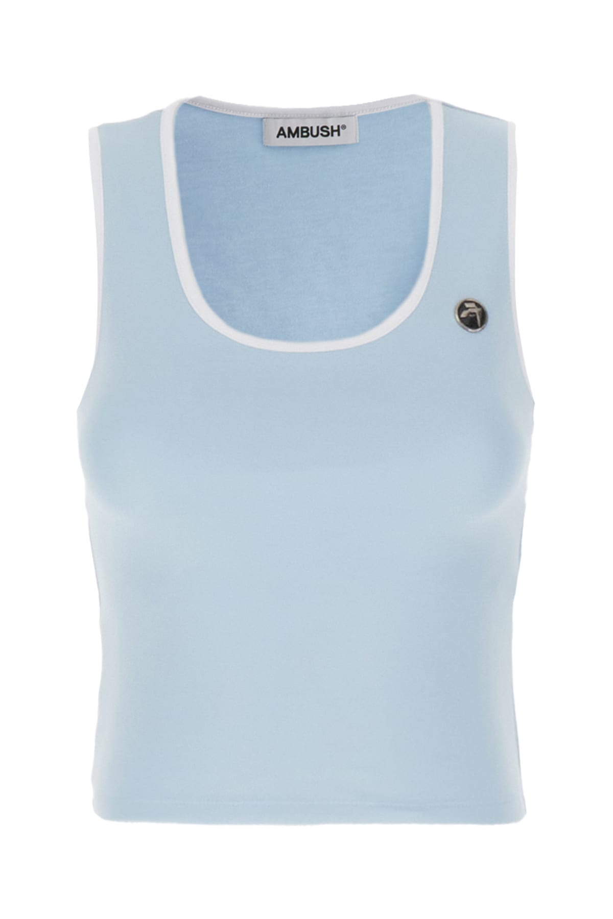 Shop Ambush Pastel Light Blue Polyester Blend Top In Tap Shoe