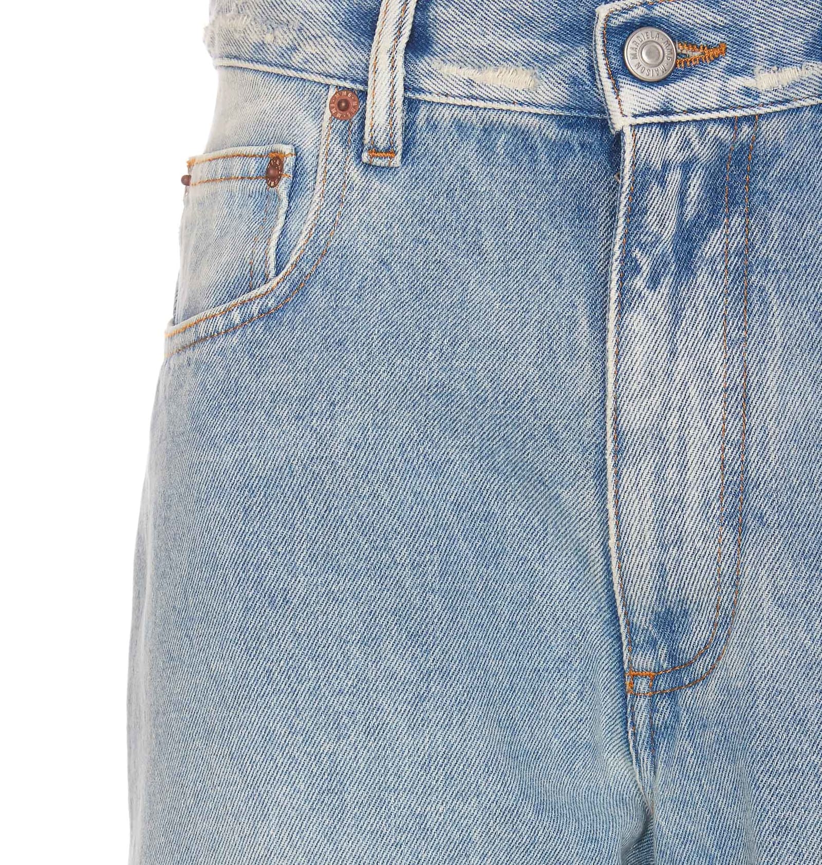 Shop Mm6 Maison Margiela Denim Jeans In Blue