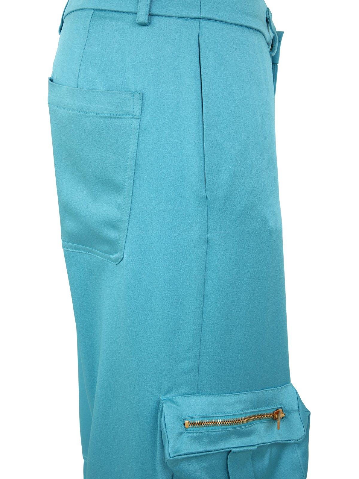 Shop Blumarine Pocket Detailed Cargo Pants In Butterfly