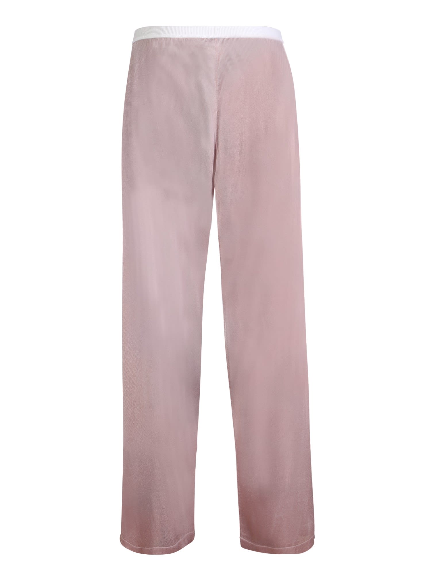 Shop Maison Margiela Semi-sheer Trousers In Pink