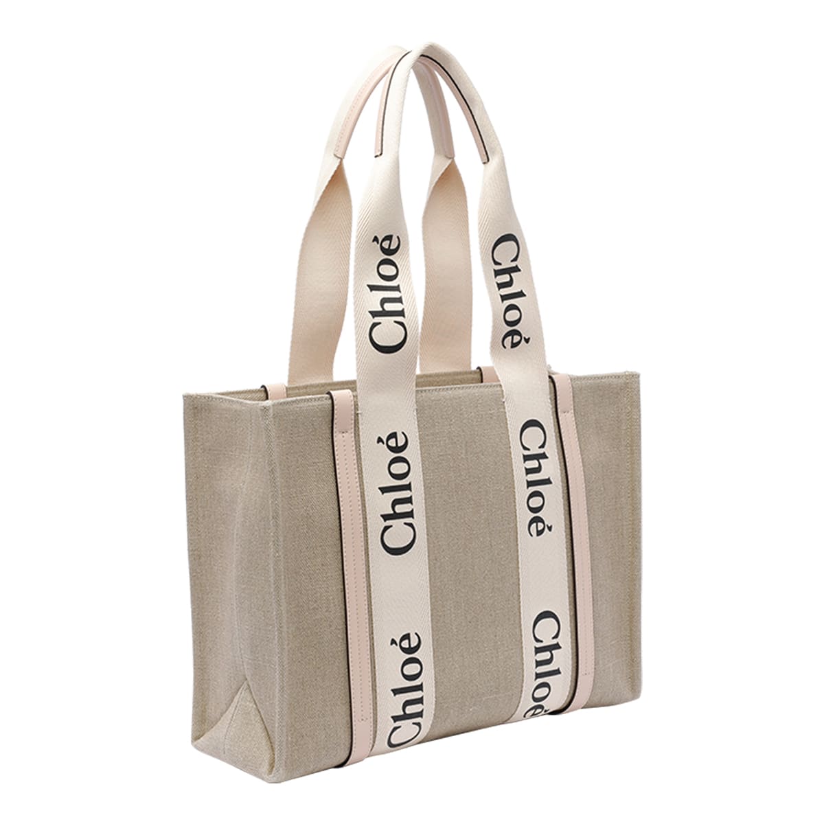 Shop Chloé Medium Woody Tote Bag In Beige