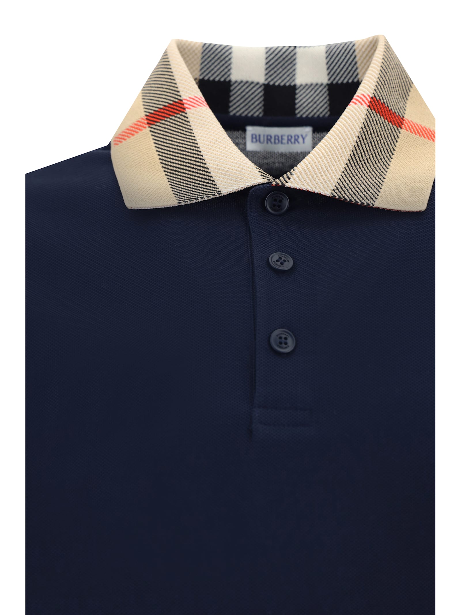 Shop Burberry Cody Polo Shirt In Smokednavy