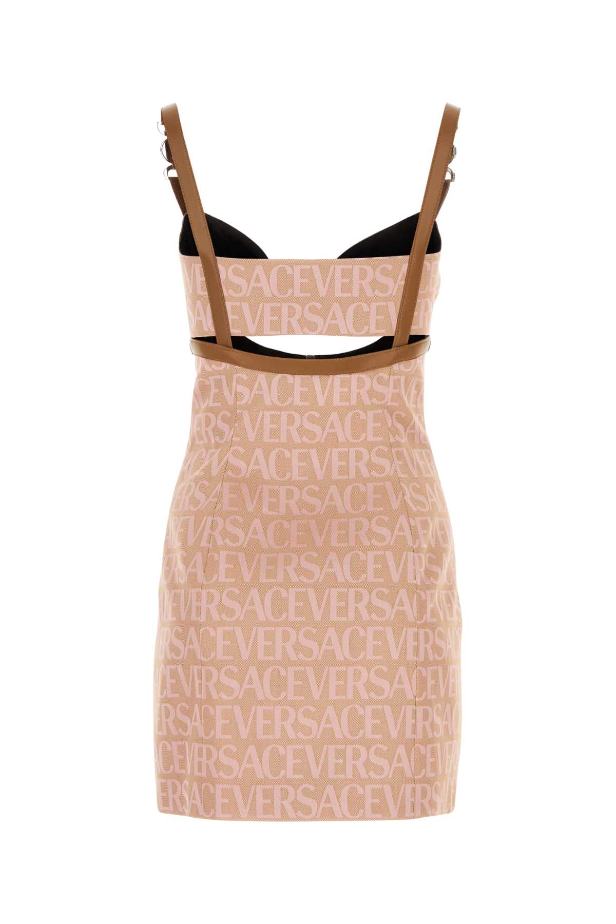 VERSACE EMBROIDERED POLYESTER BLEND MINI DRESS
