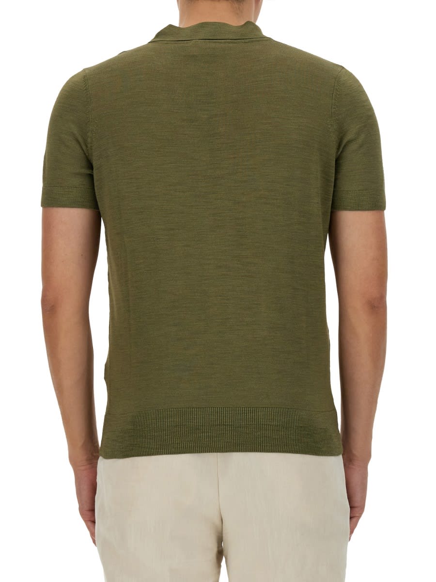 Shop Hugo Boss Knitted Polo. In Green