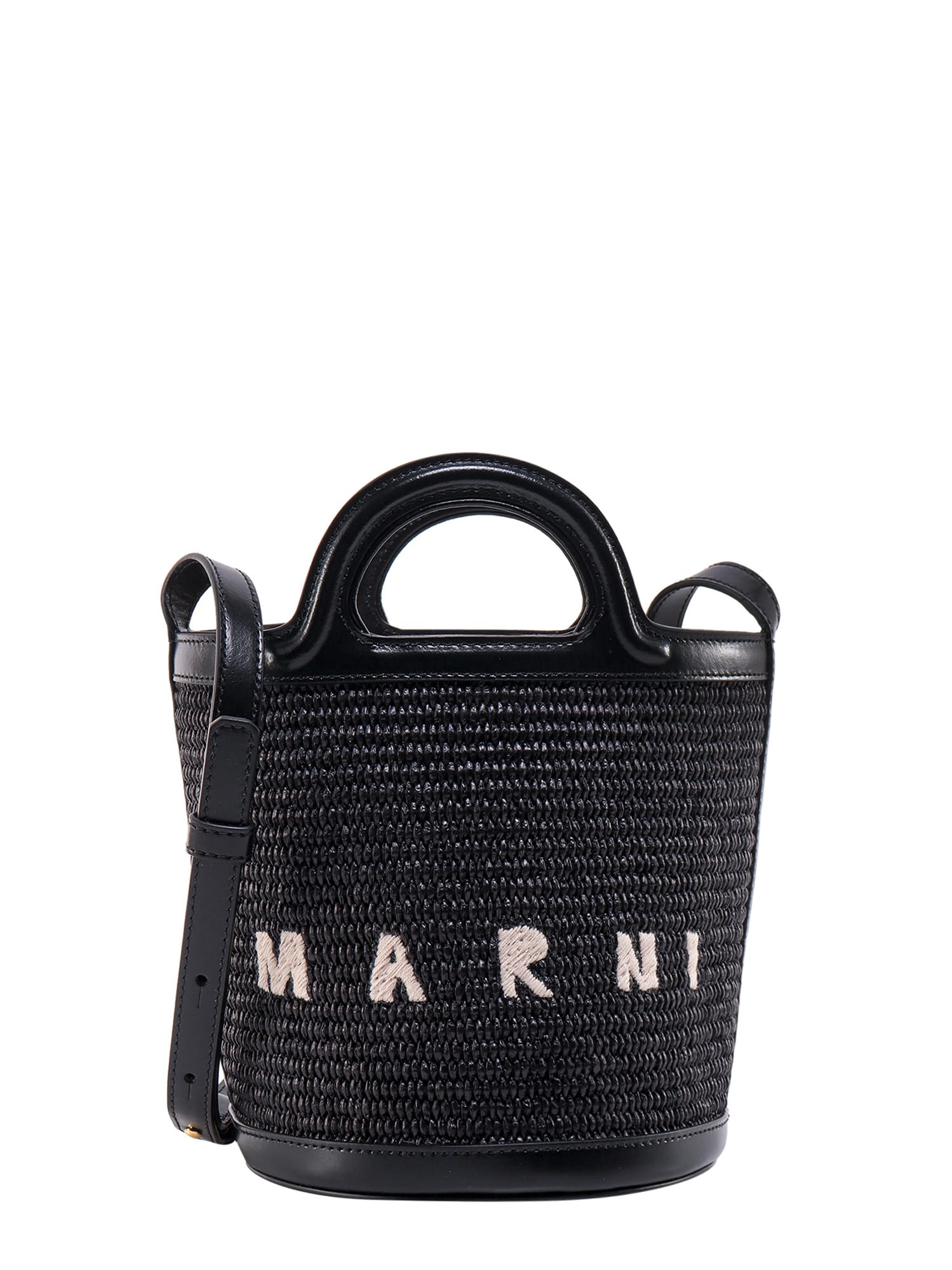 Shop Marni Tropicalia Bucket Bag In Black