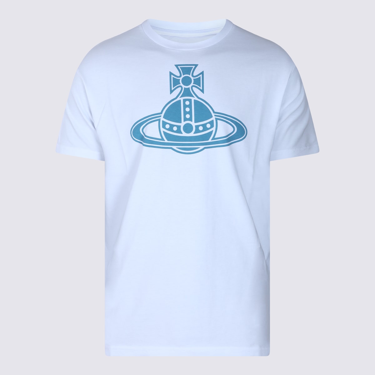 Vivienne Westwood White Cotton T-shirt In Blue