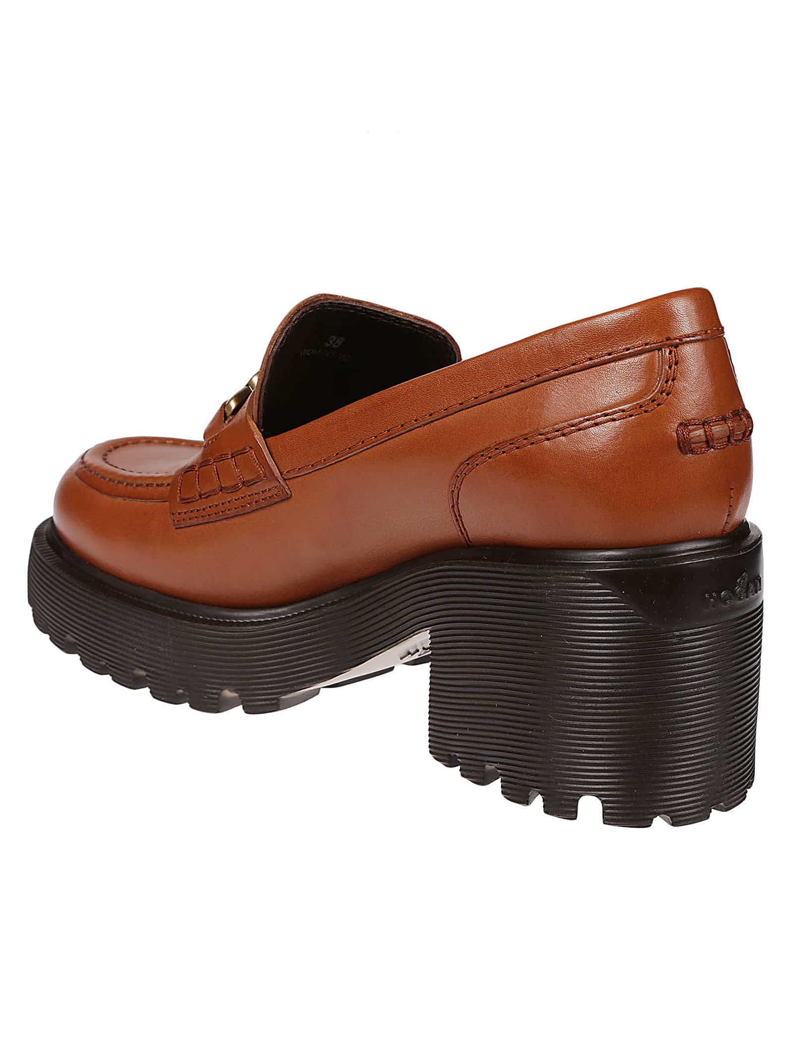 Shop Hogan H649 Loafers  In Luggage